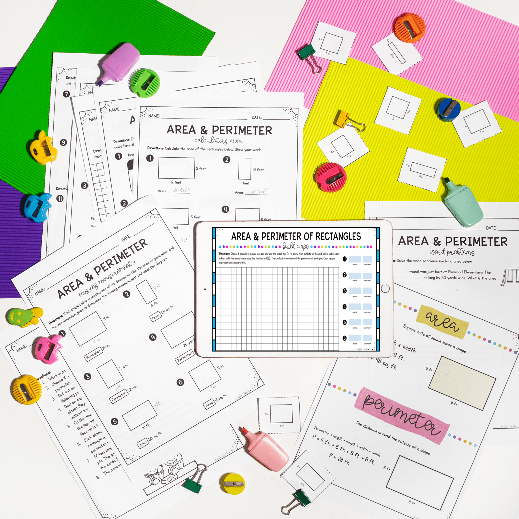 Area and Perimeter of Rectangles - 4th Grade Math - Print & Digital - 4.MD.A.3 - Image 6