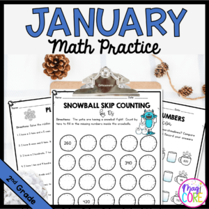 Month of January Math Practice - 2nd Grade
