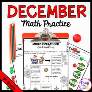 Month of December Math Practice - 5th Grade