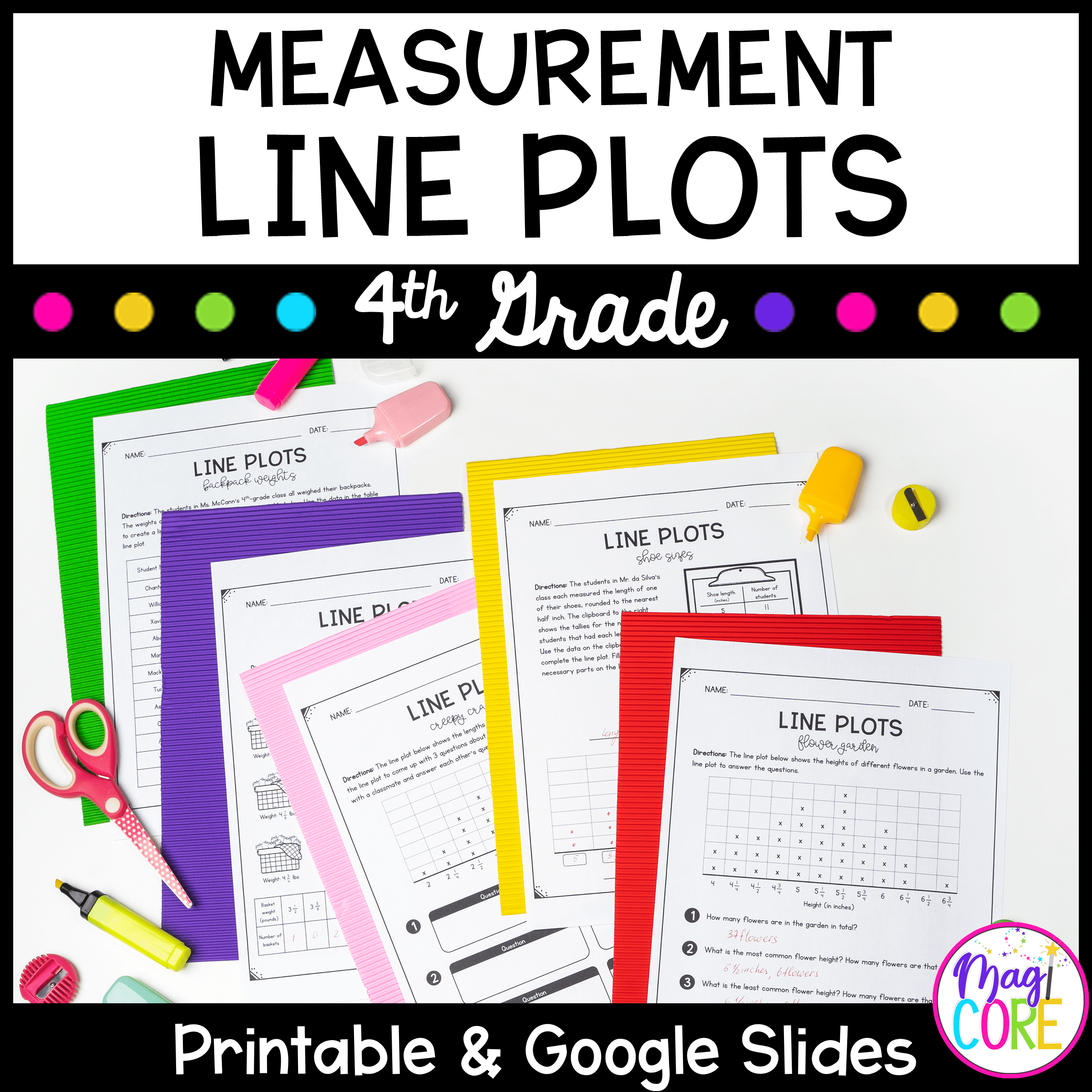 Measurement Line Plots - 4th Grade Math - Print & Digital - 4.MD.B.4