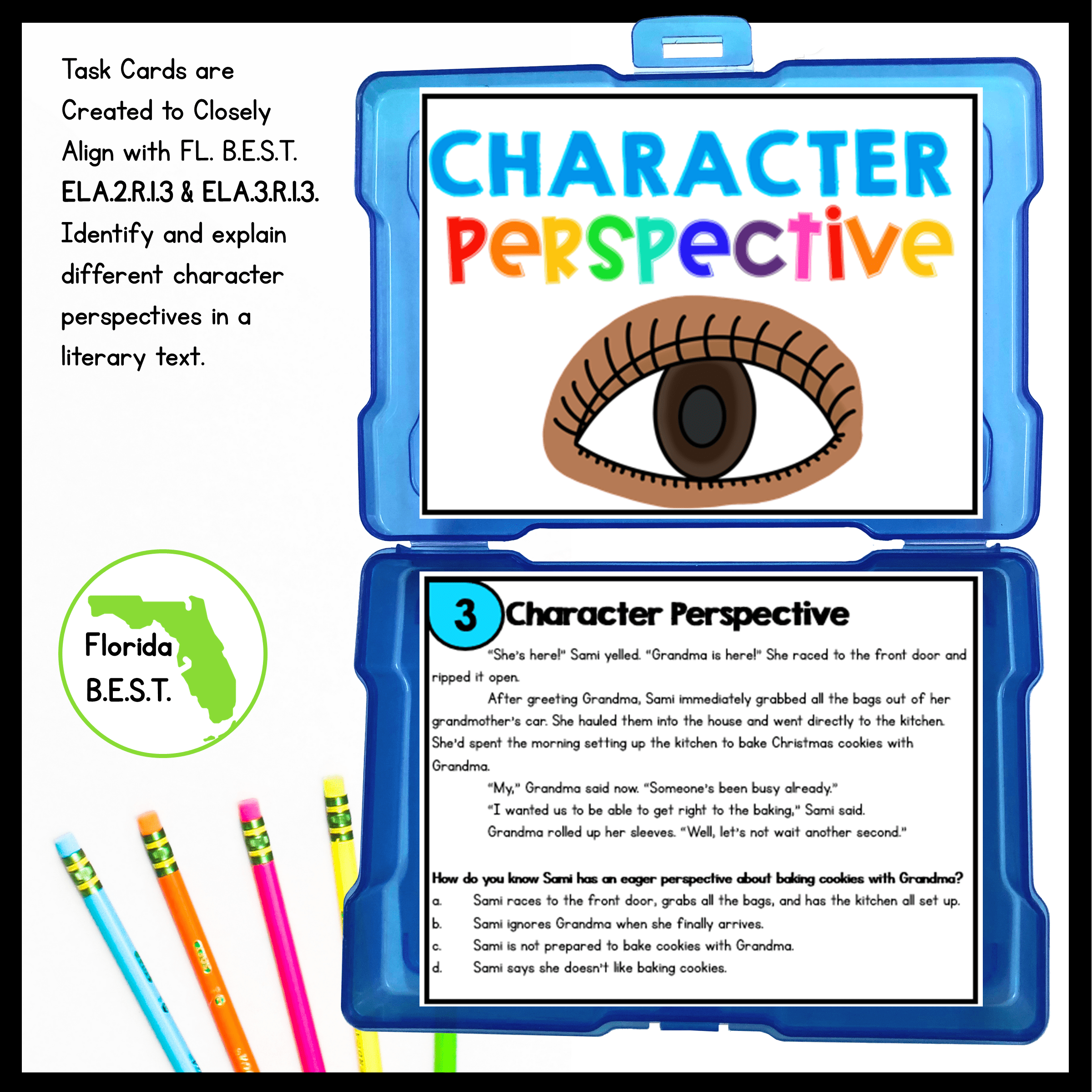 Character Perspective Task Cards 2nd & 3rd Grade FL BEST ELA.2.R.1.3 ELA.3.R.1.3 - Image 2