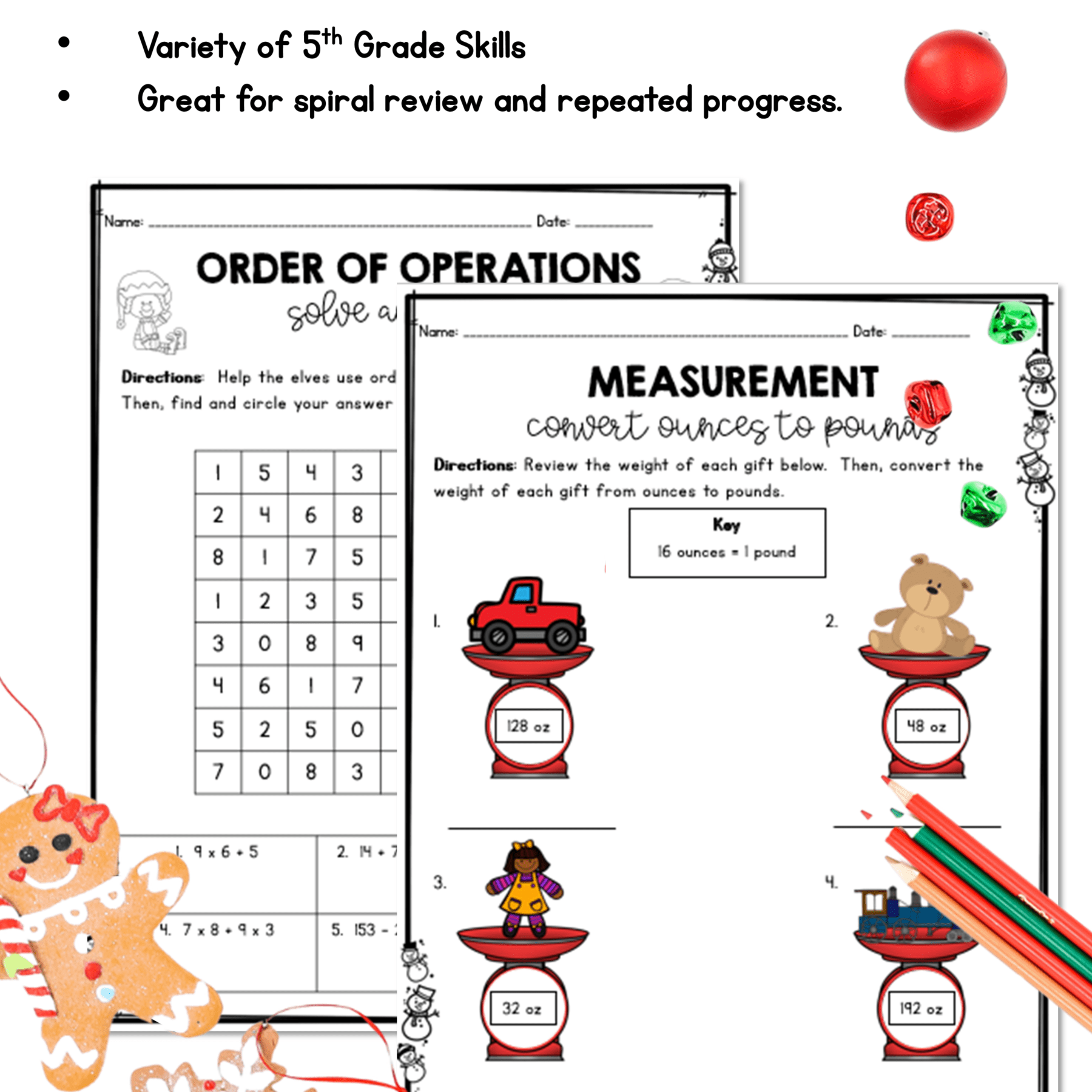 Monthly Themed Math Practice BUNDLE | 5th Grade - Image 4