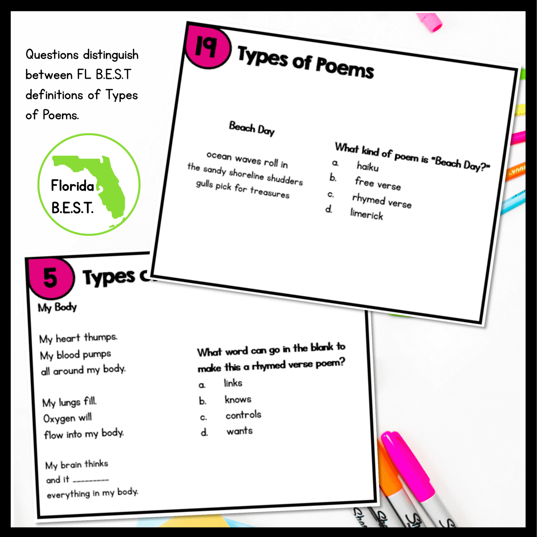 Types of Poems Task Cards - 3rd Grade - FL BEST ELA.3.R.1.4 - Image 3