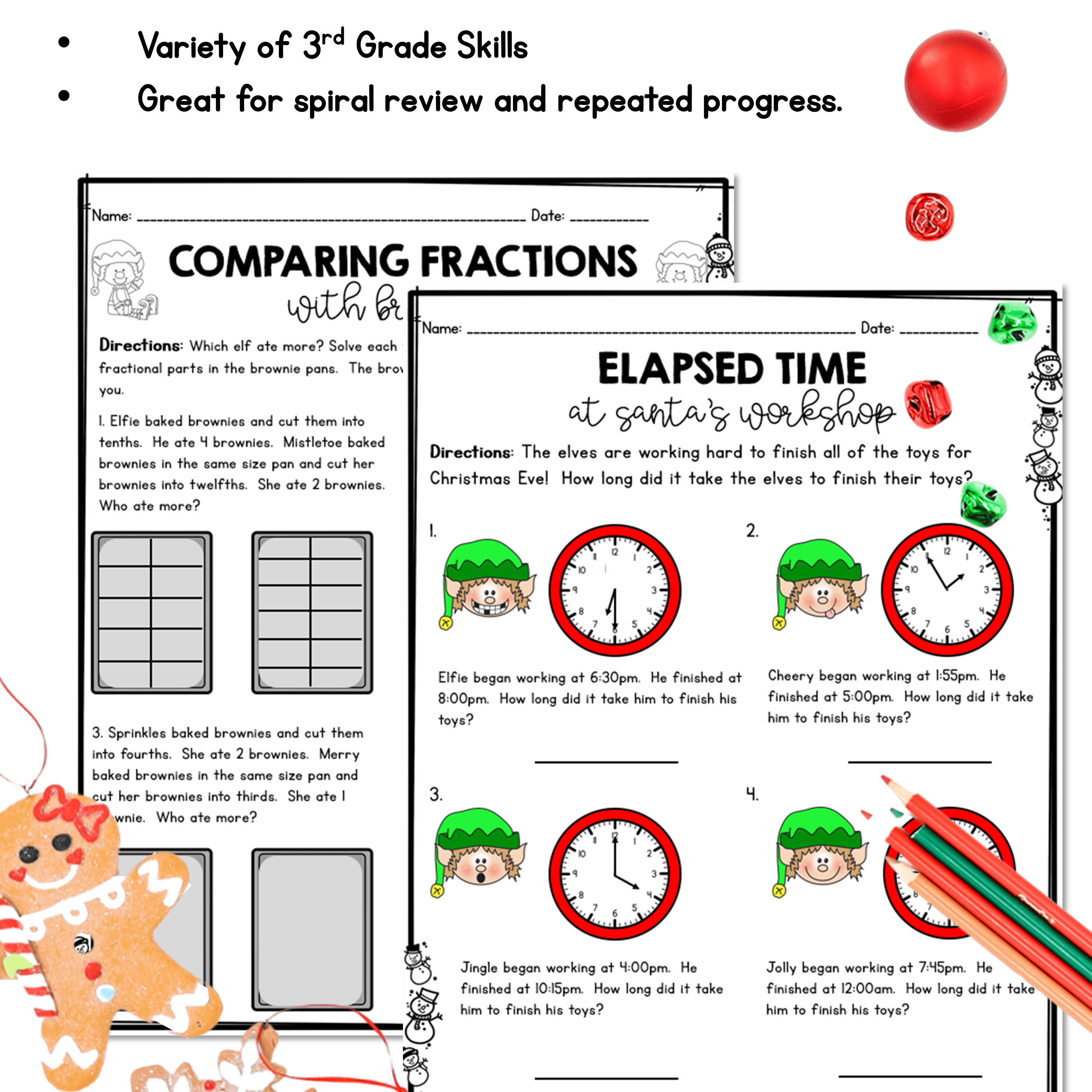 Monthly Themed Math Practice BUNDLE | 3rd Grade - Image 4