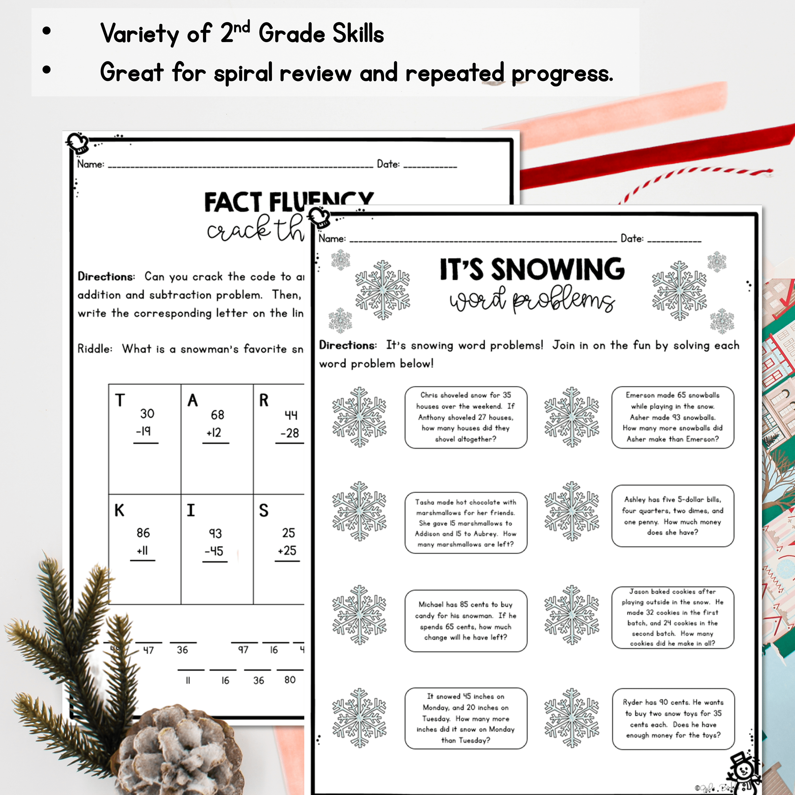 Month of January Math Practice - 2nd Grade - Image 3