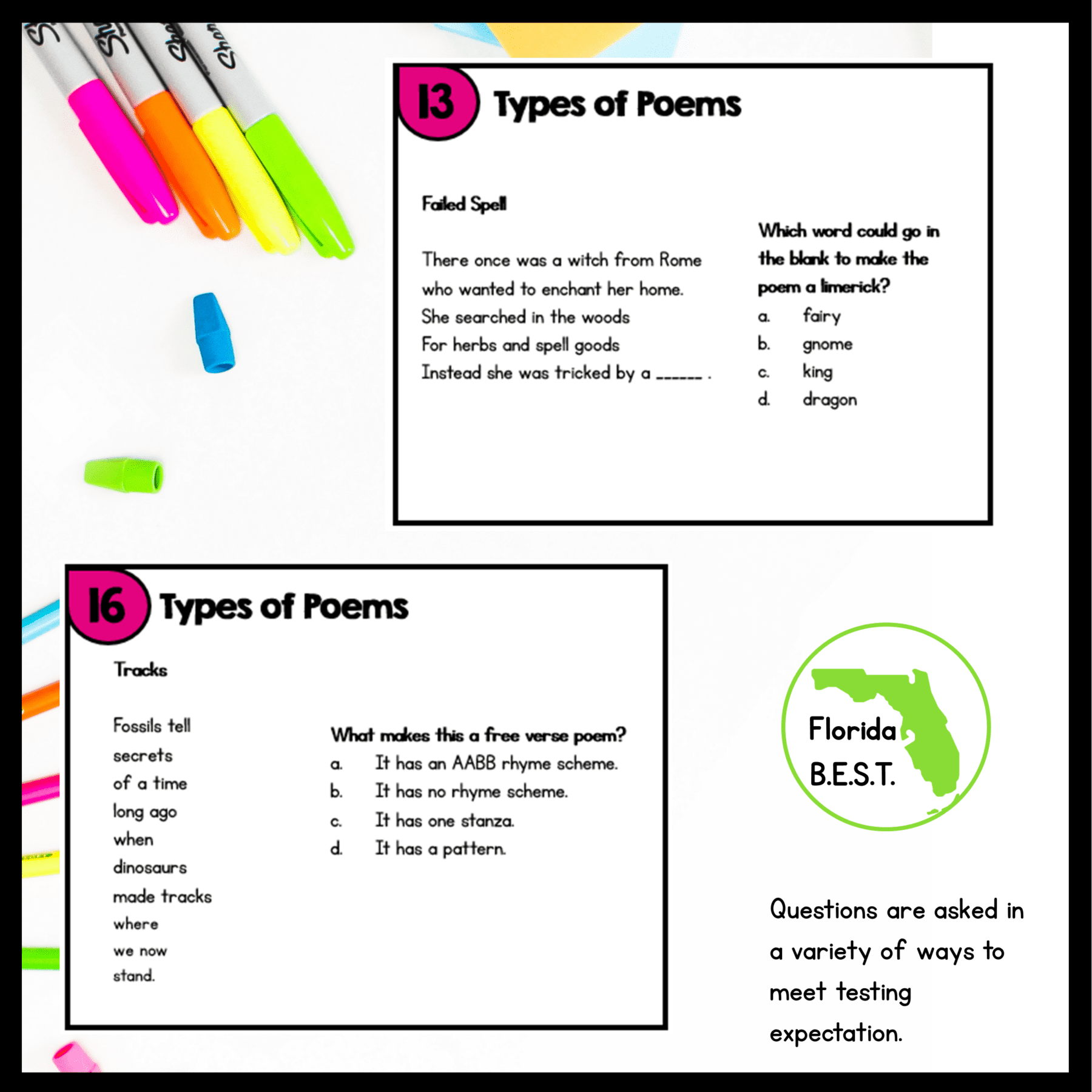 Types of Poems Task Cards - 3rd Grade - FL BEST ELA.3.R.1.4 - Image 4