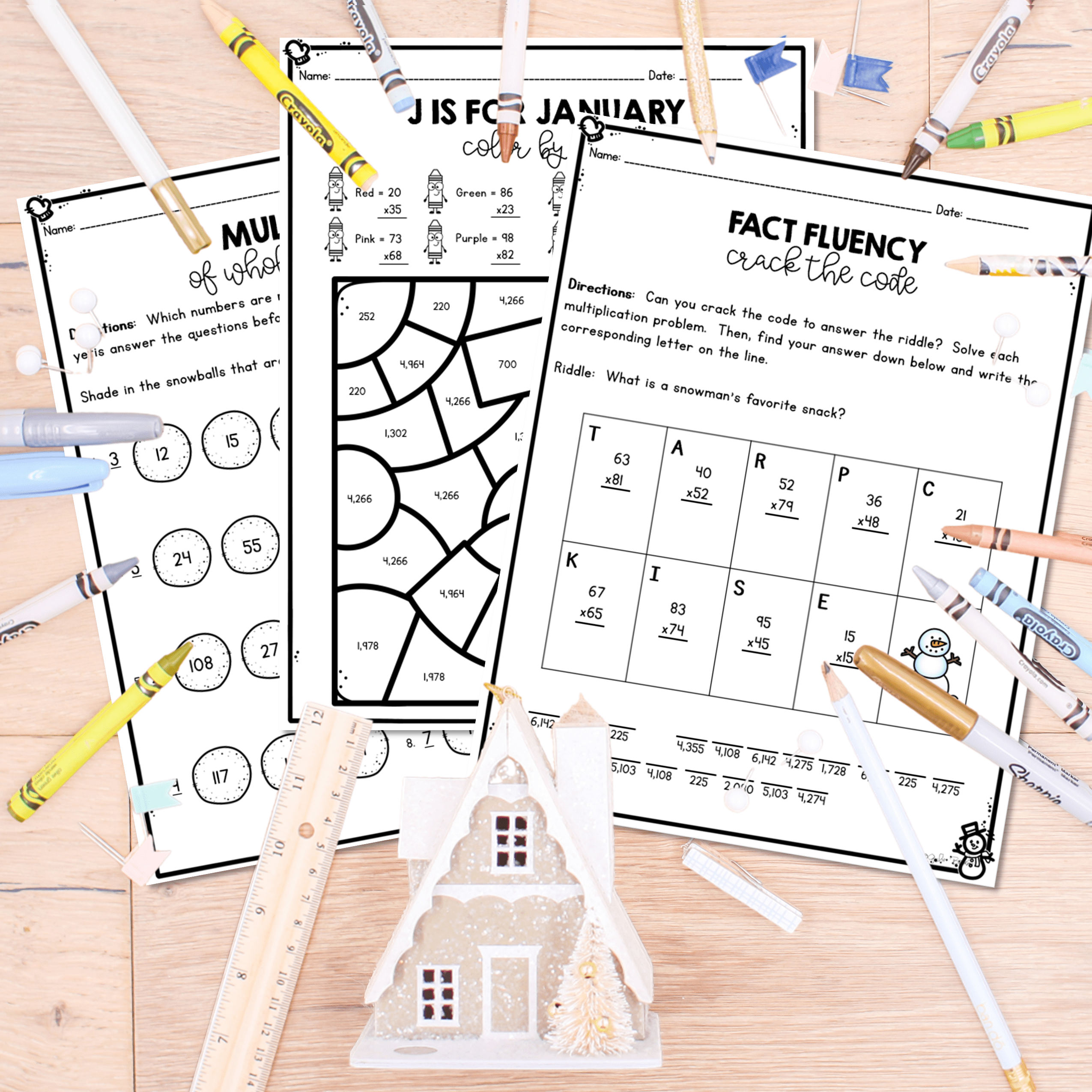 Month of January Math Practice - 4th Grade - Image 4
