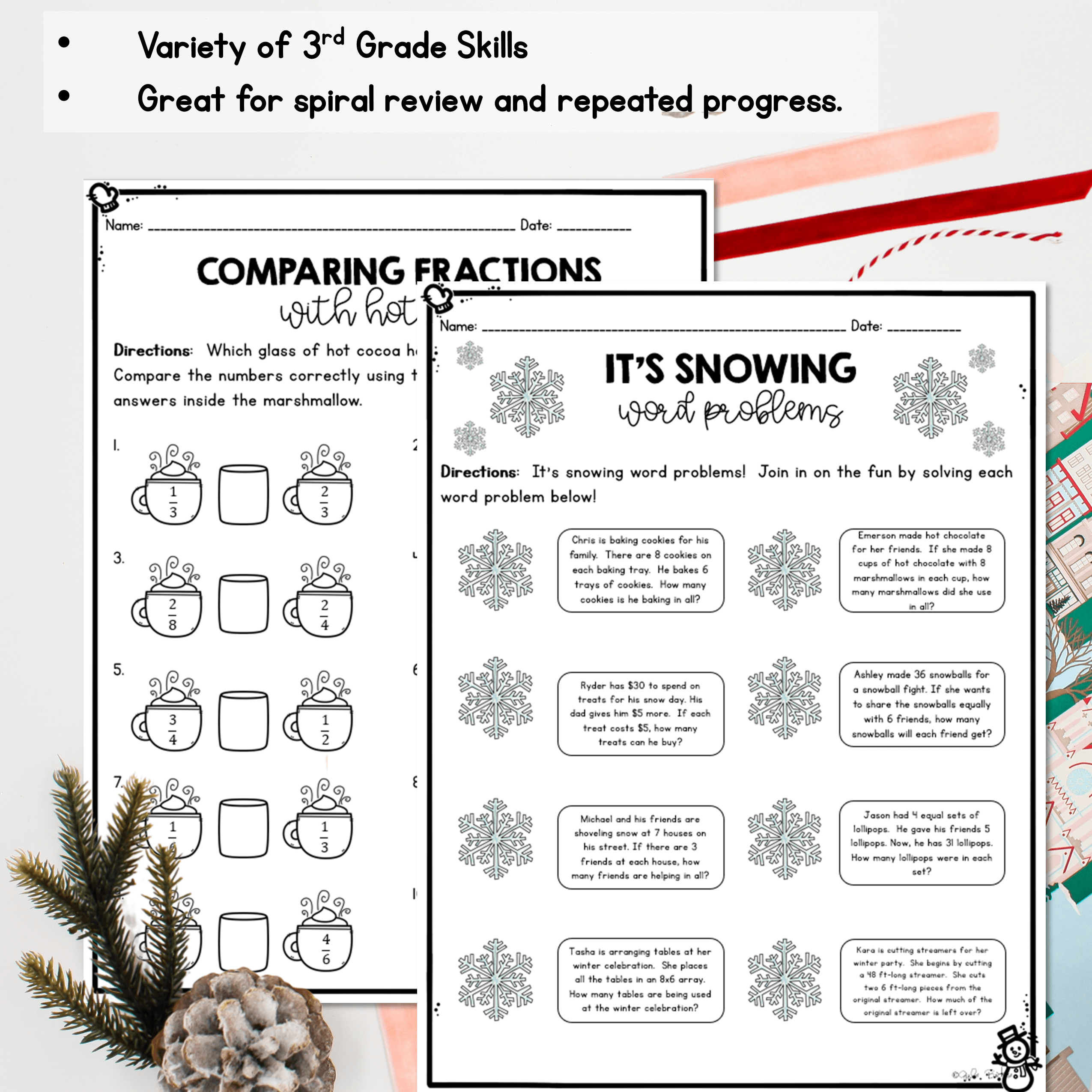 Monthly Themed Math Practice BUNDLE | 3rd Grade - Image 5