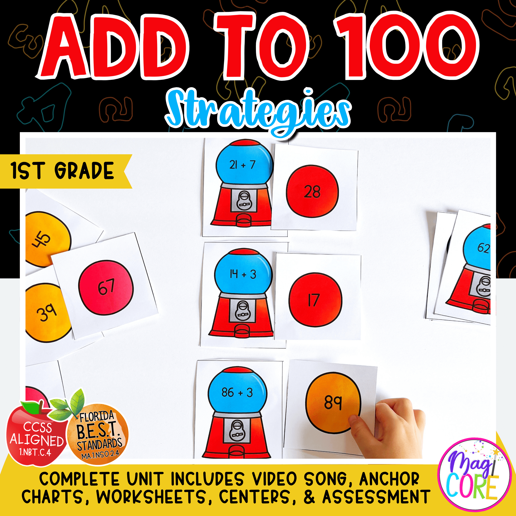 Add to 100 - 1st Grade Math - 1.NBT.C.4 | MA.1.NSO.2.4