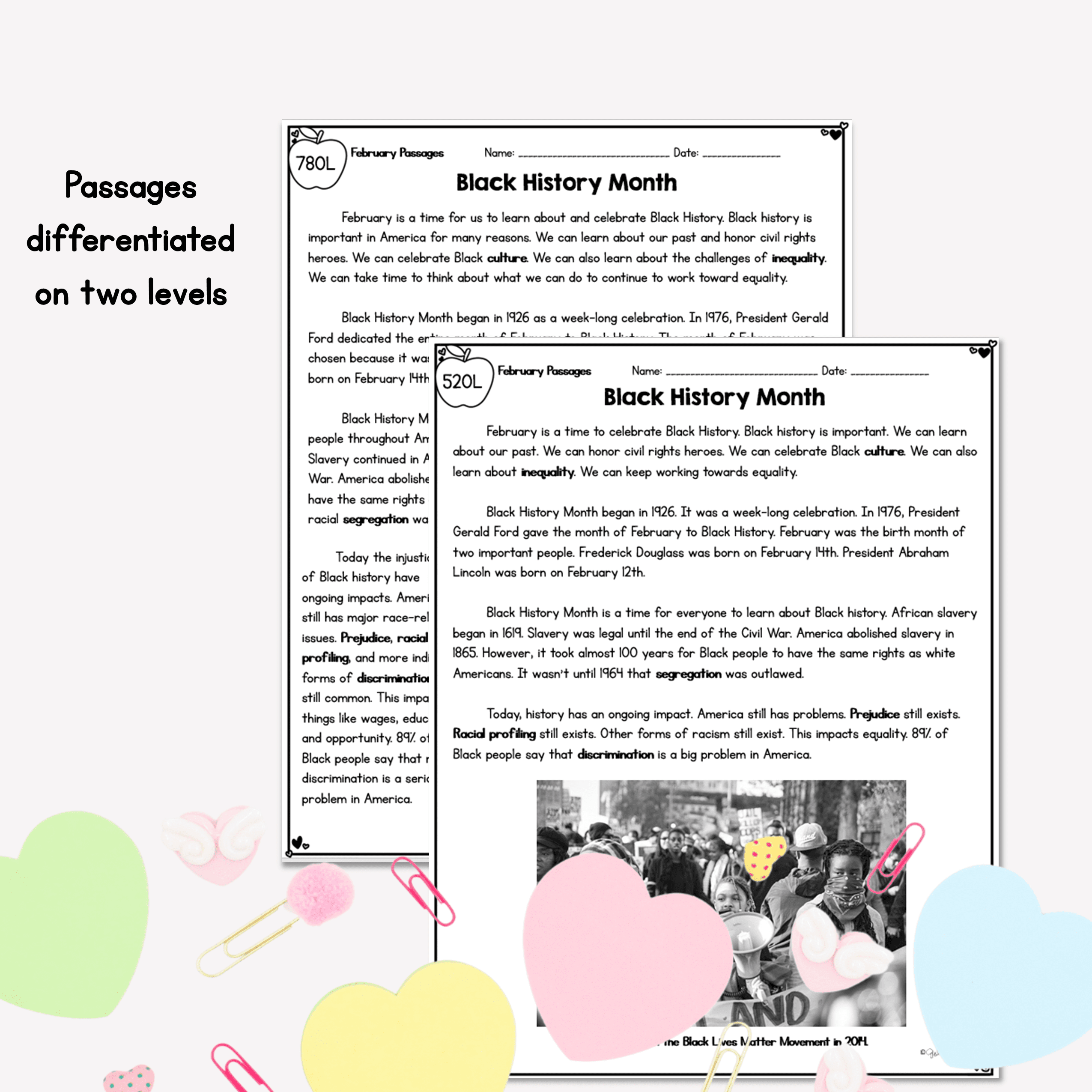February Lexile Leveled Differentiated Reading Passages - 2nd & 3rd Grade - Image 2