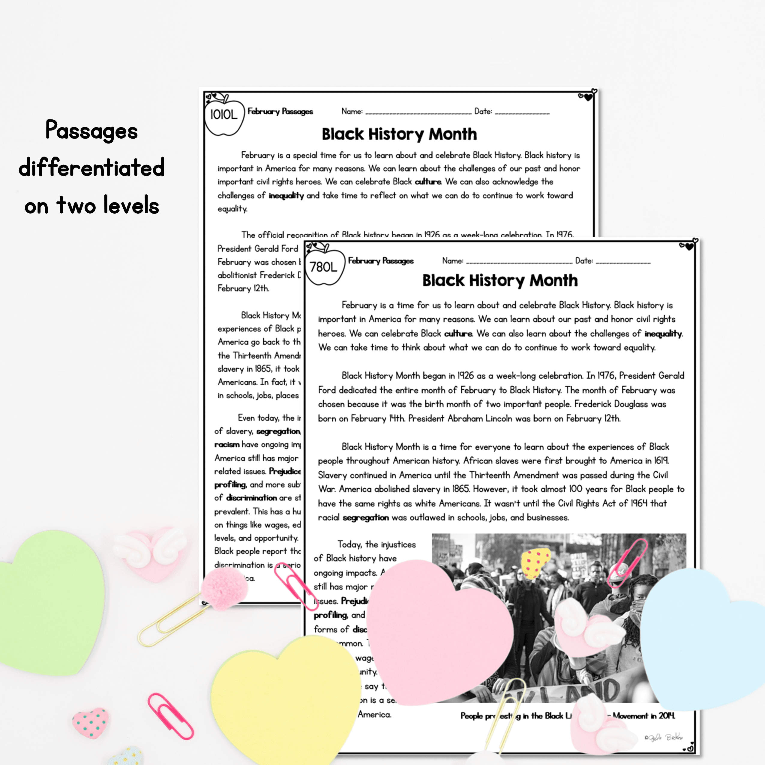 February Lexile Leveled Differentiated Reading Passages - 4th & 5th Grade - Image 2