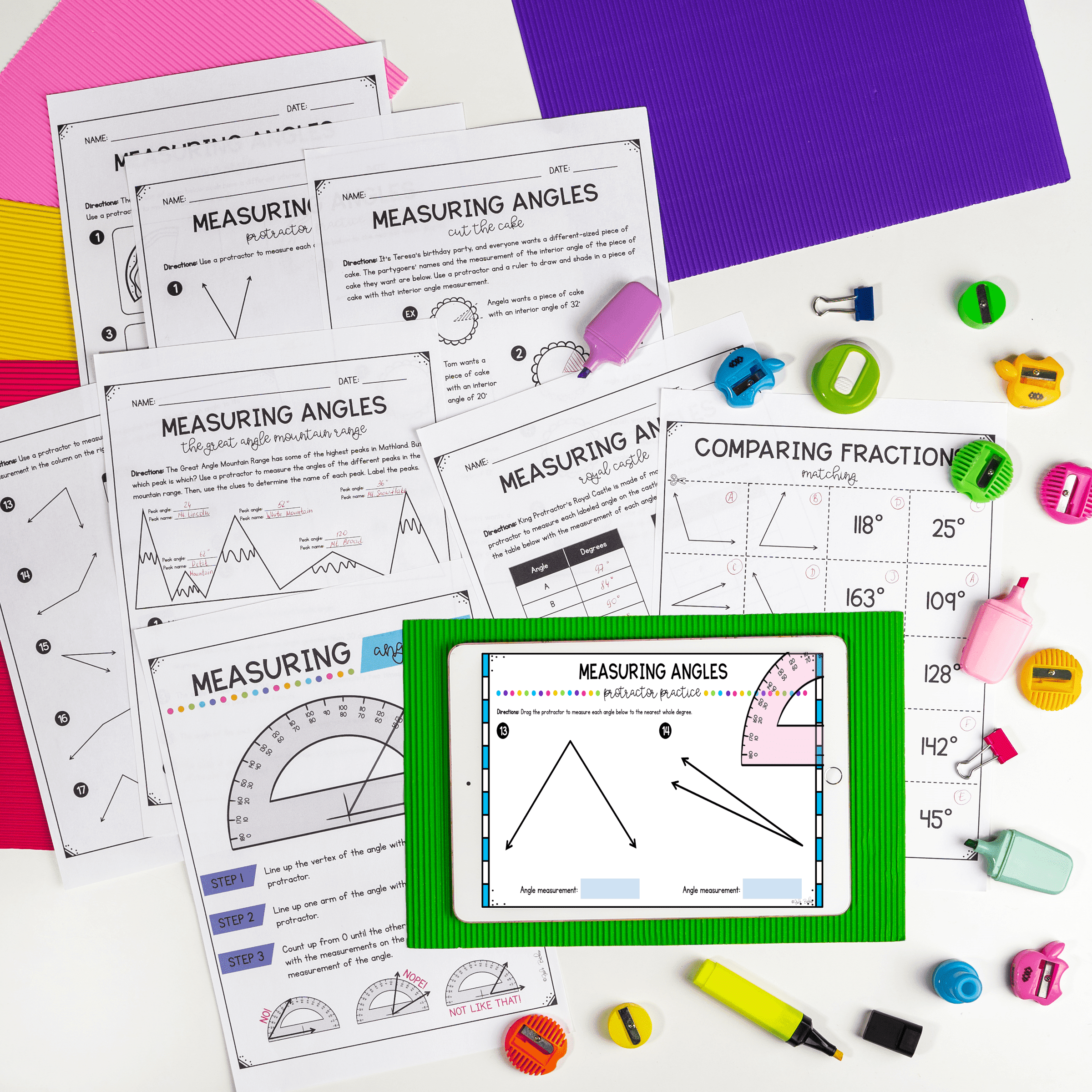 Measuring Angles - 4th Grade Math - Print & Digital - 4.MD.C.6 - Image 3