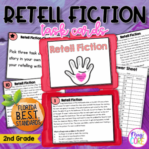 Retell Fiction Reading Task Cards - 2nd Grade - Florida FL BEST ELA.2.R.3.2