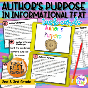 Author's Purpose Task Cards - 3rd Grade - FL BEST ELA.3.R.2.3