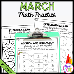 March Themed Math Practice - 3rd Grade