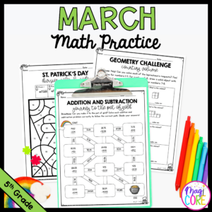 March Themed Math Practice - 5th Grade