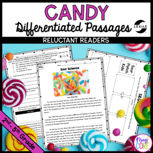 Candy Themed Lexile Leveled Differentiated Reading Passages - 2nd-5th Grade