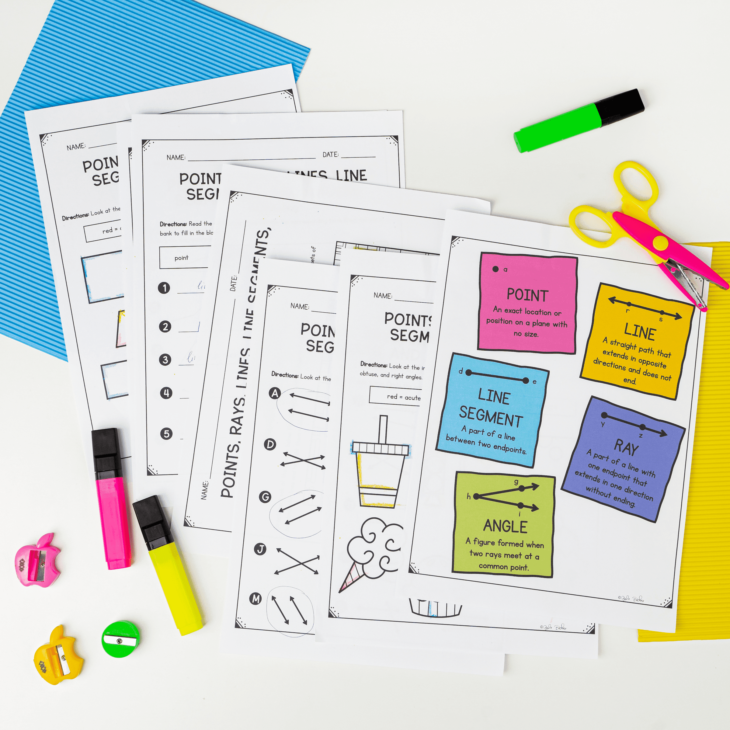 Draw Points, Lines, & Line Segments - 4th Grade Math - Print & Digital - 4.G.A.1 - Image 2