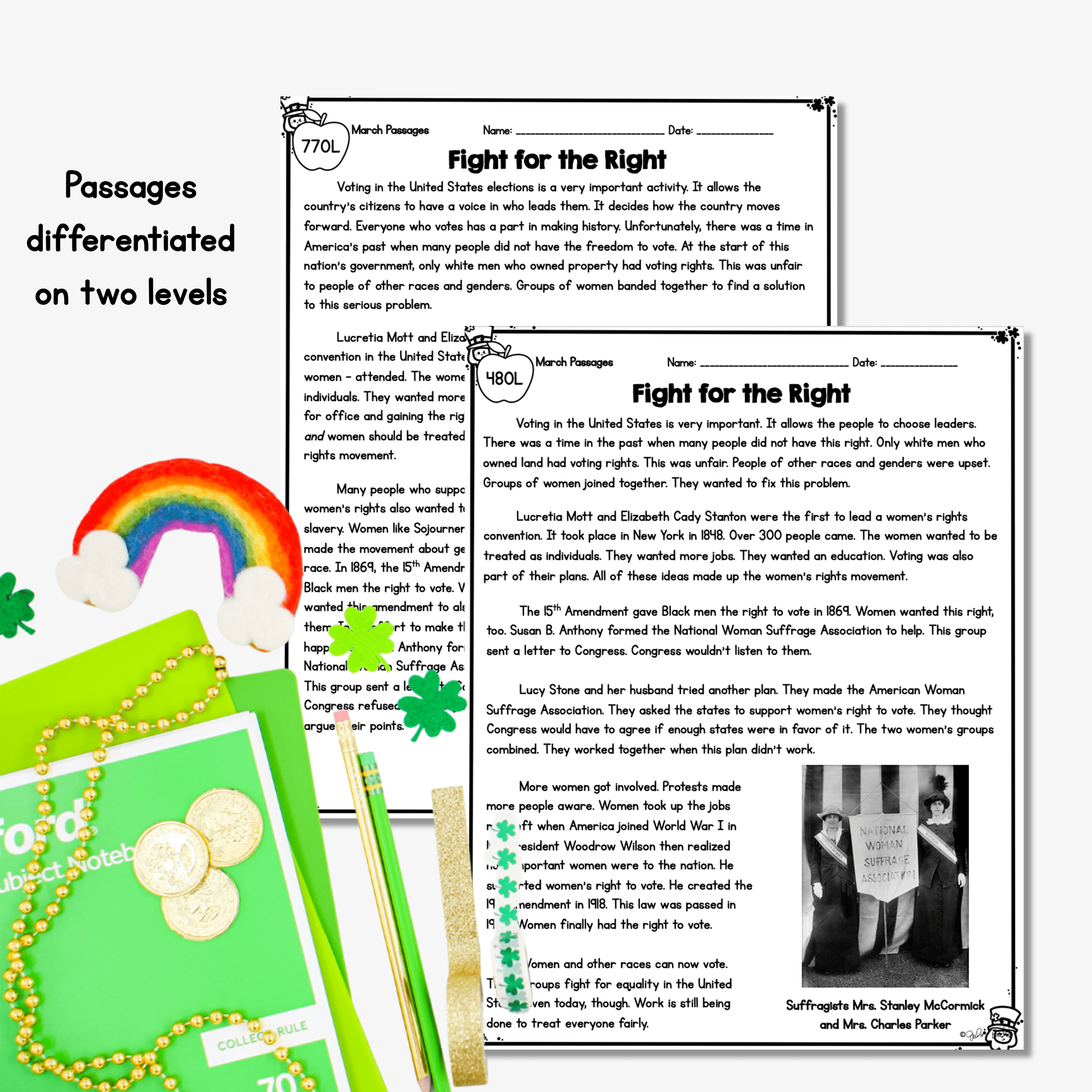 March Lexile Leveled Differentiated Reading Passages - 2nd & 3rd Grade - Image 2