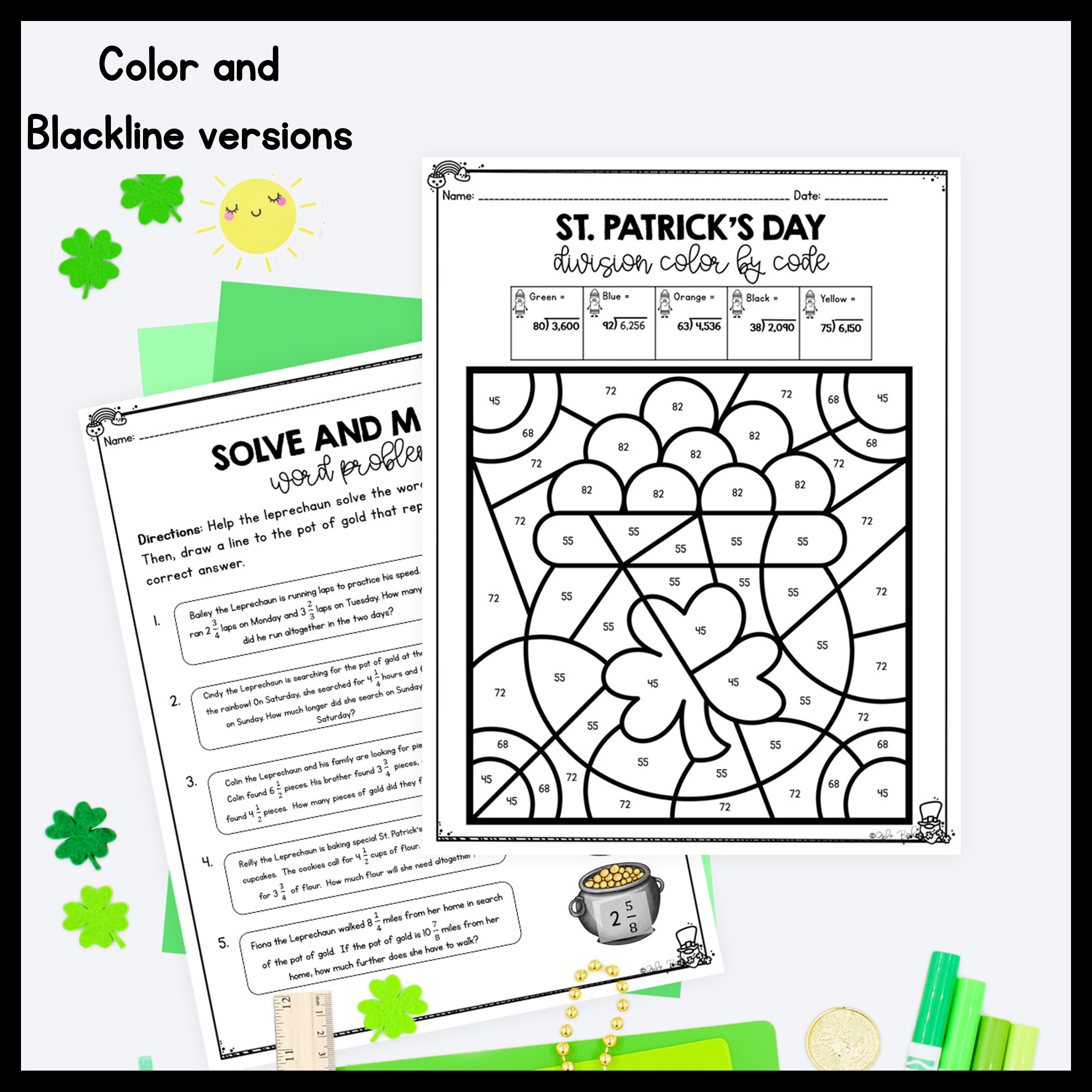 March Themed Math Practice - 5th Grade - Image 2