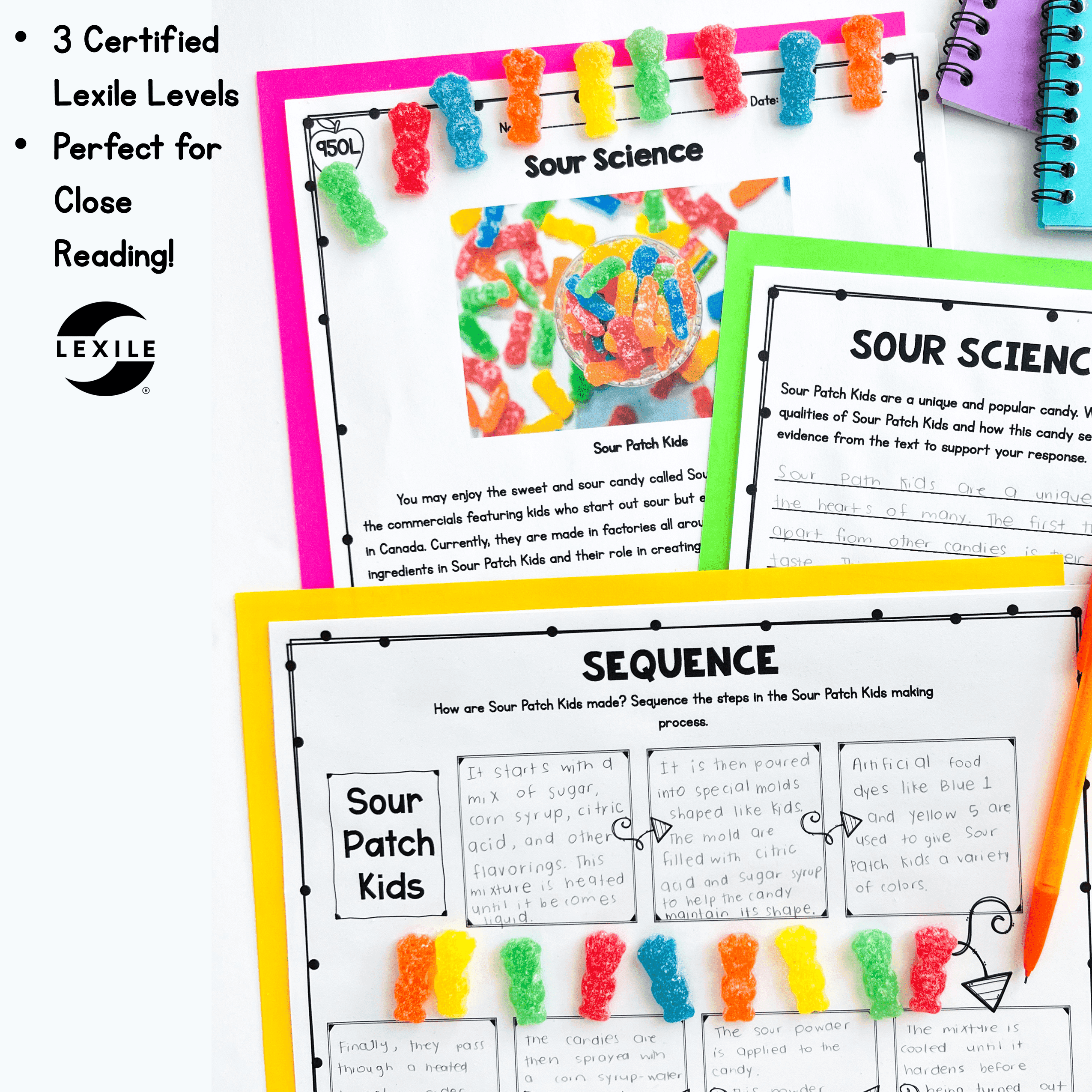 Candy Differentiated Close Reading Comprehension Passages Question Lexile Levels - Image 3