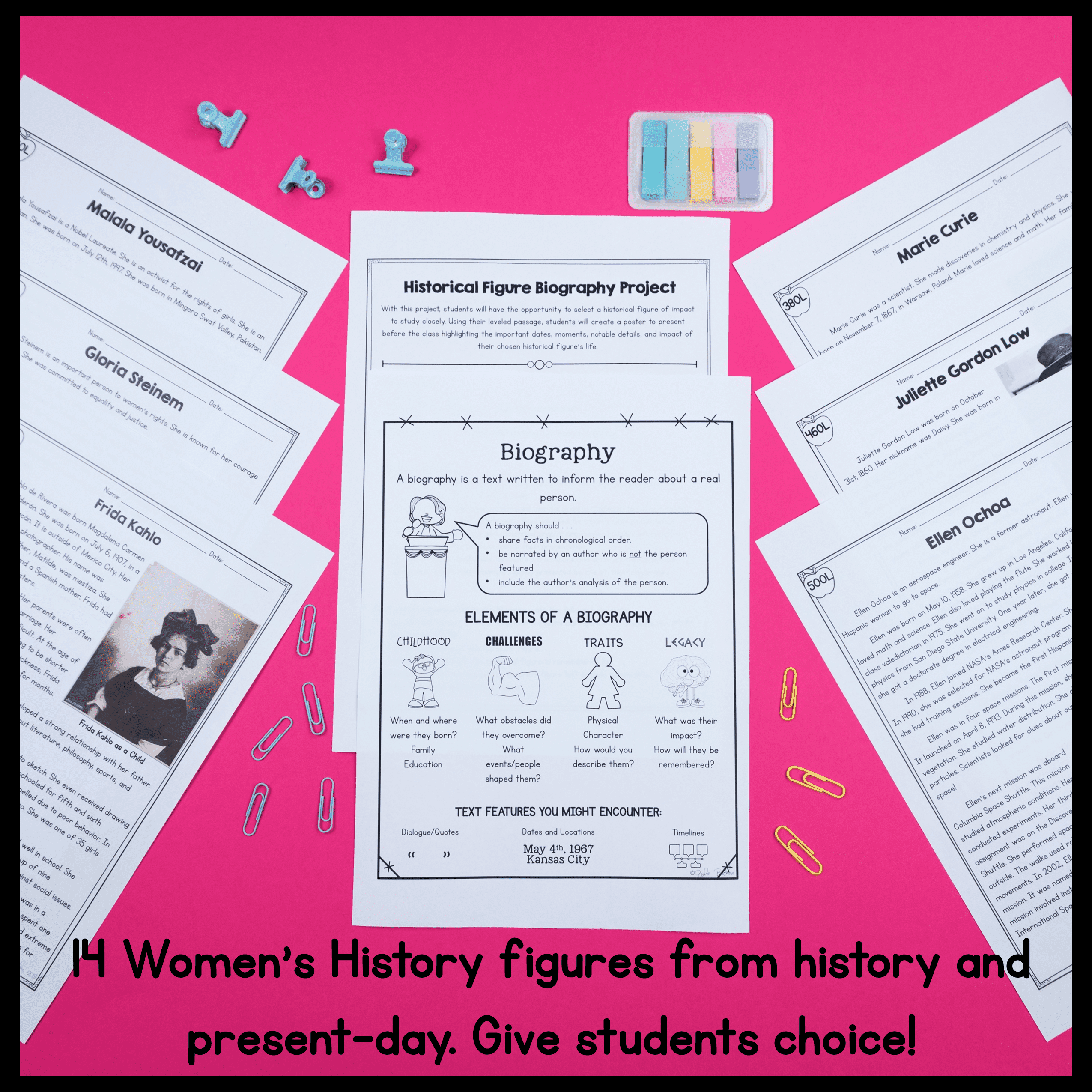 Women's History - Passages & Biography Project - 2nd-5th Grade - Image 3