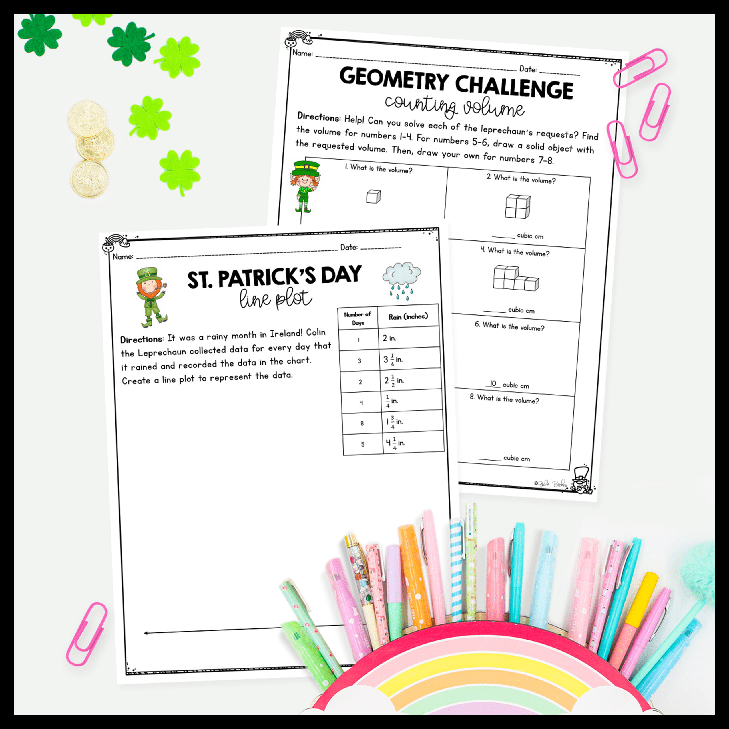 March Themed Math Practice - 5th Grade - Image 4