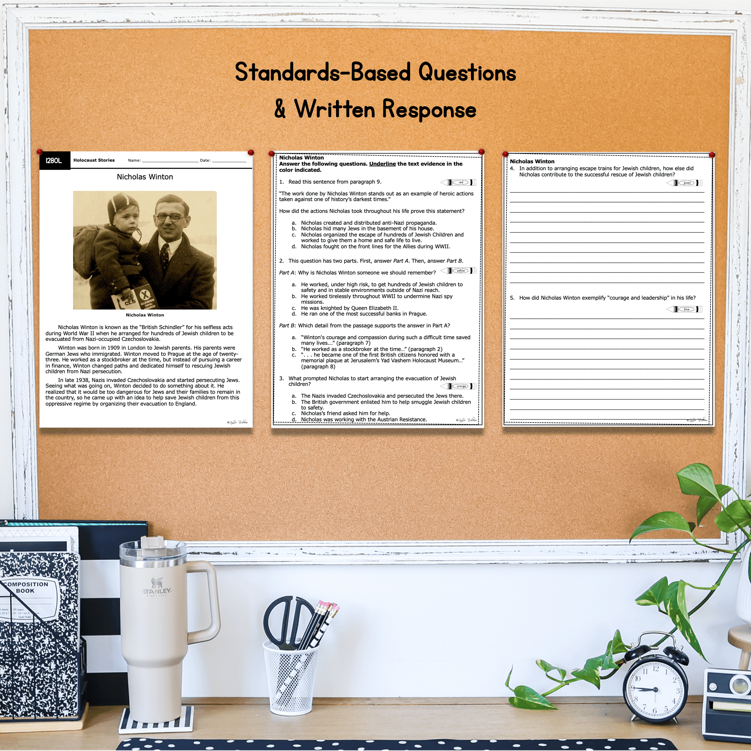 Holocaust Stories - Reading Comprehension Passages - 6th-8th Grade - Image 4