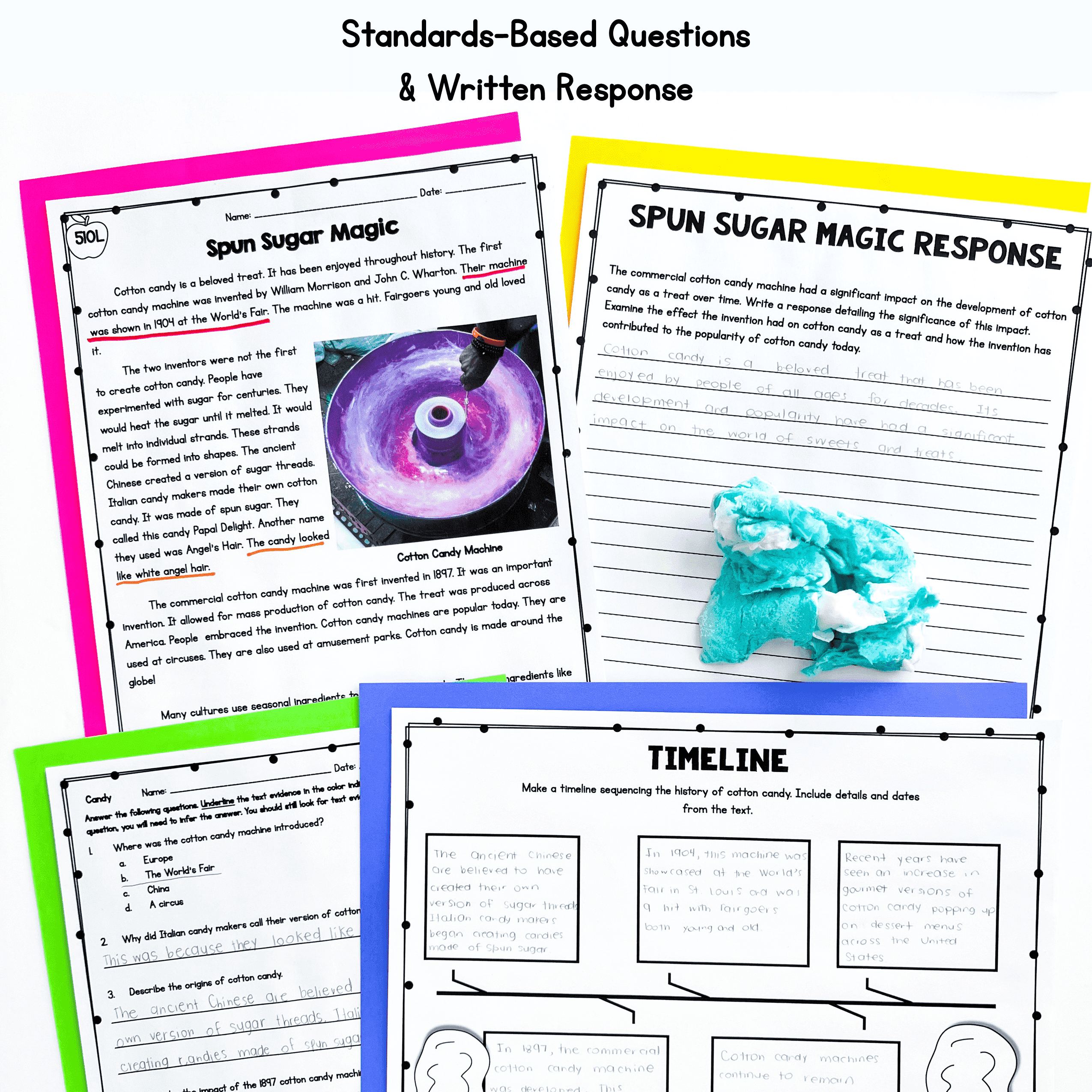 Candy Differentiated Close Reading Comprehension Passages Question Lexile Levels - Image 4