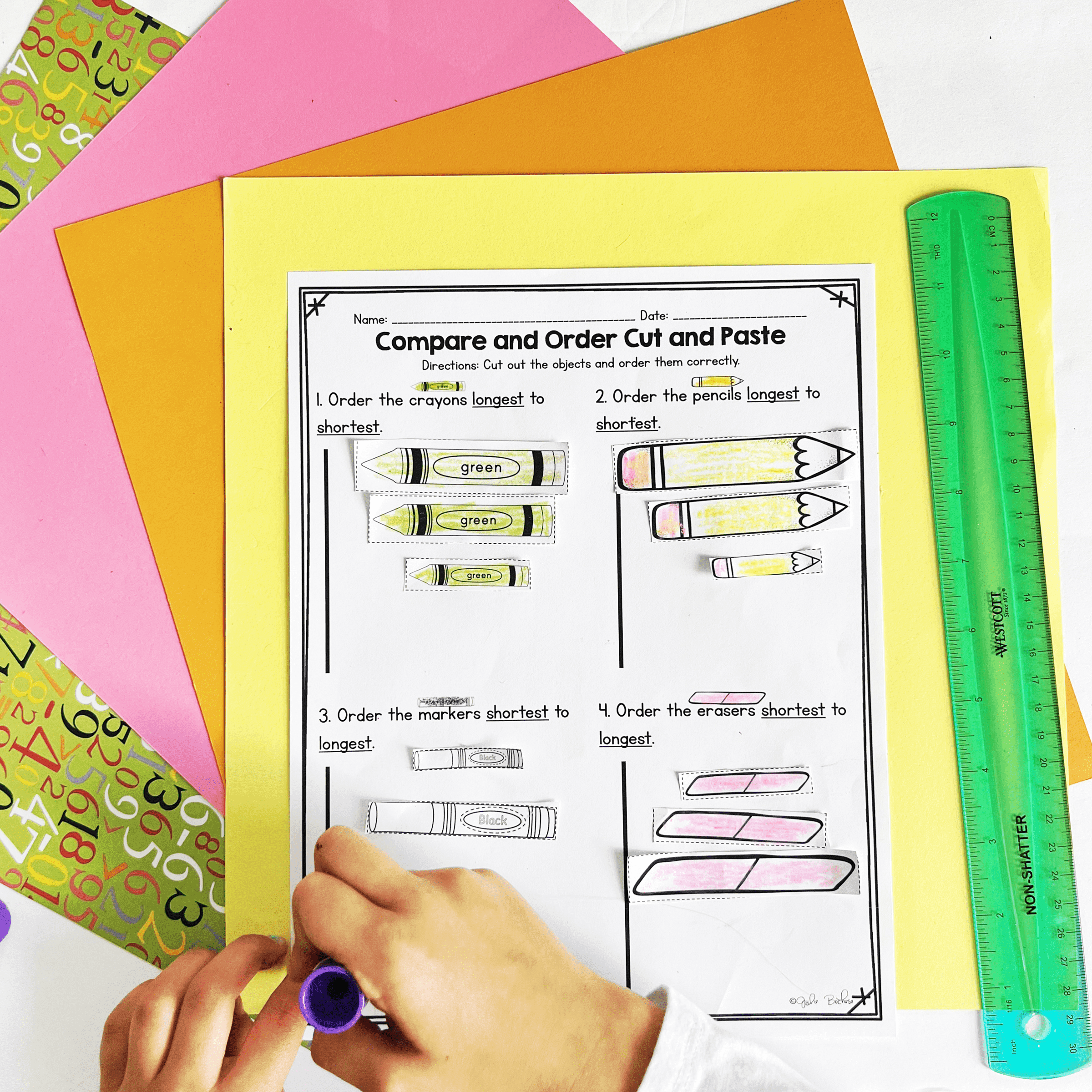 Compare and Order by Length - 1st Grade Math - 1.MD.A.1 | MA.1.M.1.2 - Image 5