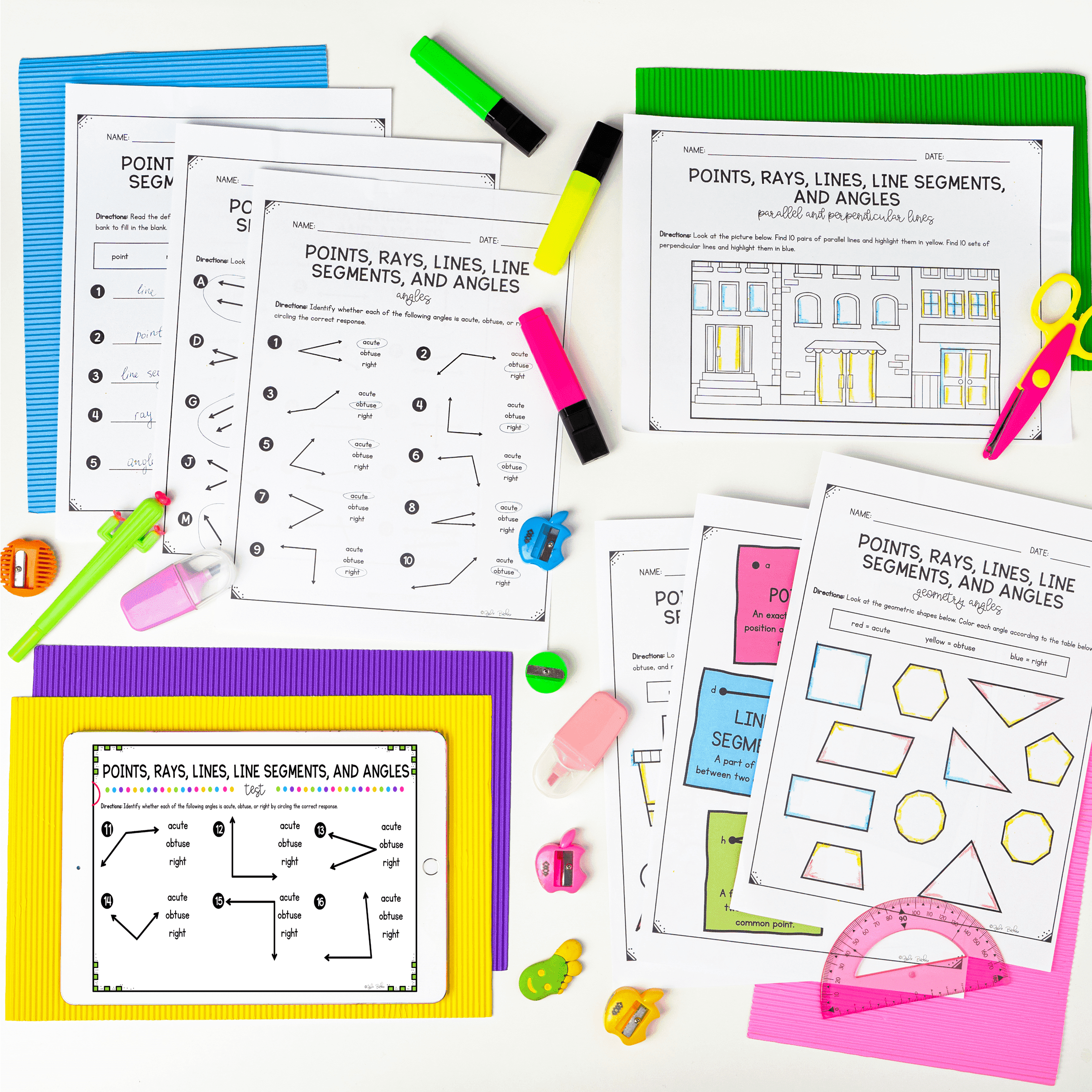 Draw Points, Lines, & Line Segments - 4th Grade Math - Print & Digital - 4.G.A.1 - Image 5