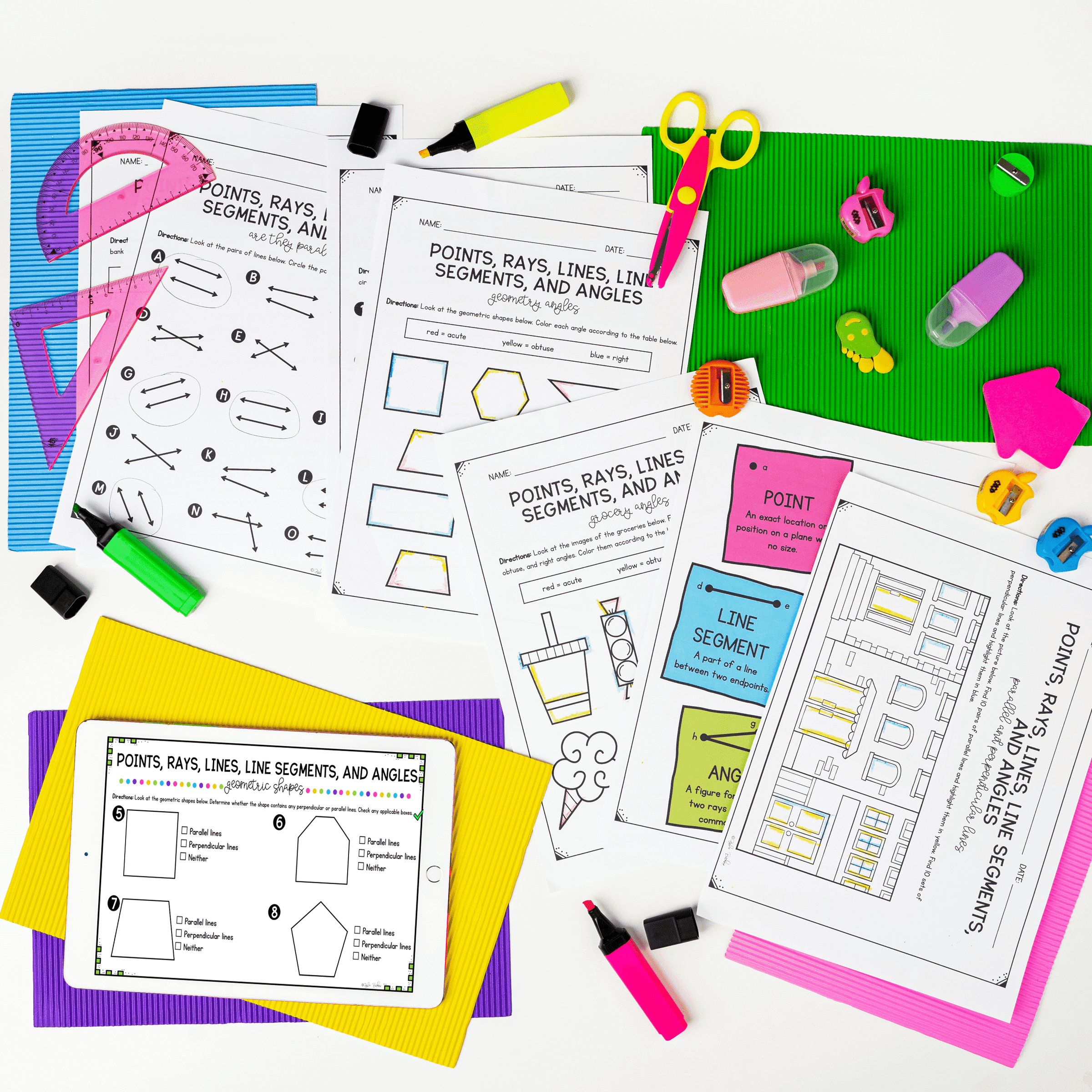 Draw Points, Lines, & Line Segments - 4th Grade Math - Print & Digital - 4.G.A.1 - Image 6