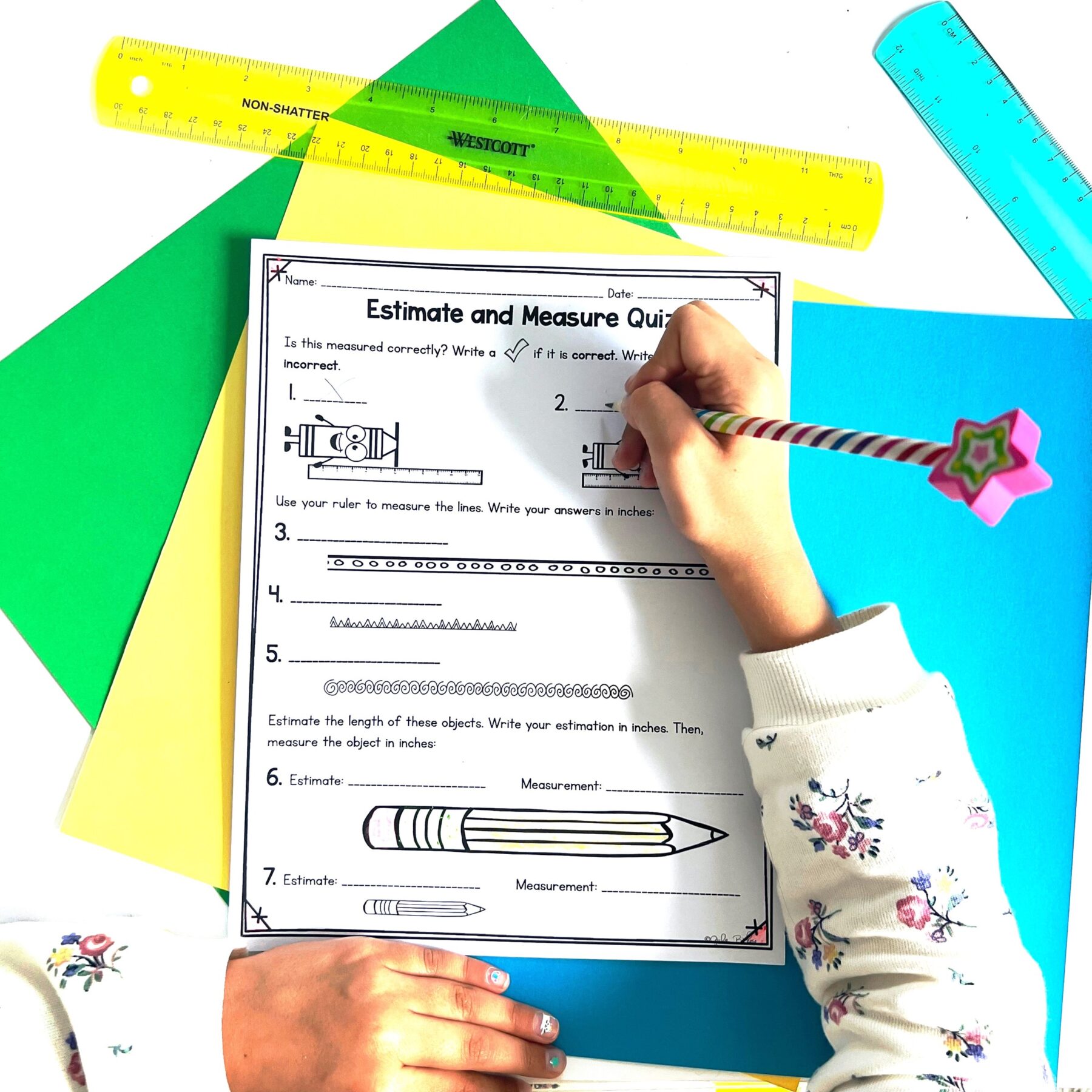Estimate & Measure to the Nearest Inch - 1st Grade Math - MA.1.M.1.1 - Image 6