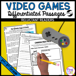 Video Games Themed Lexile Leveled Differentiated Reading Passages 2nd-5th Grade