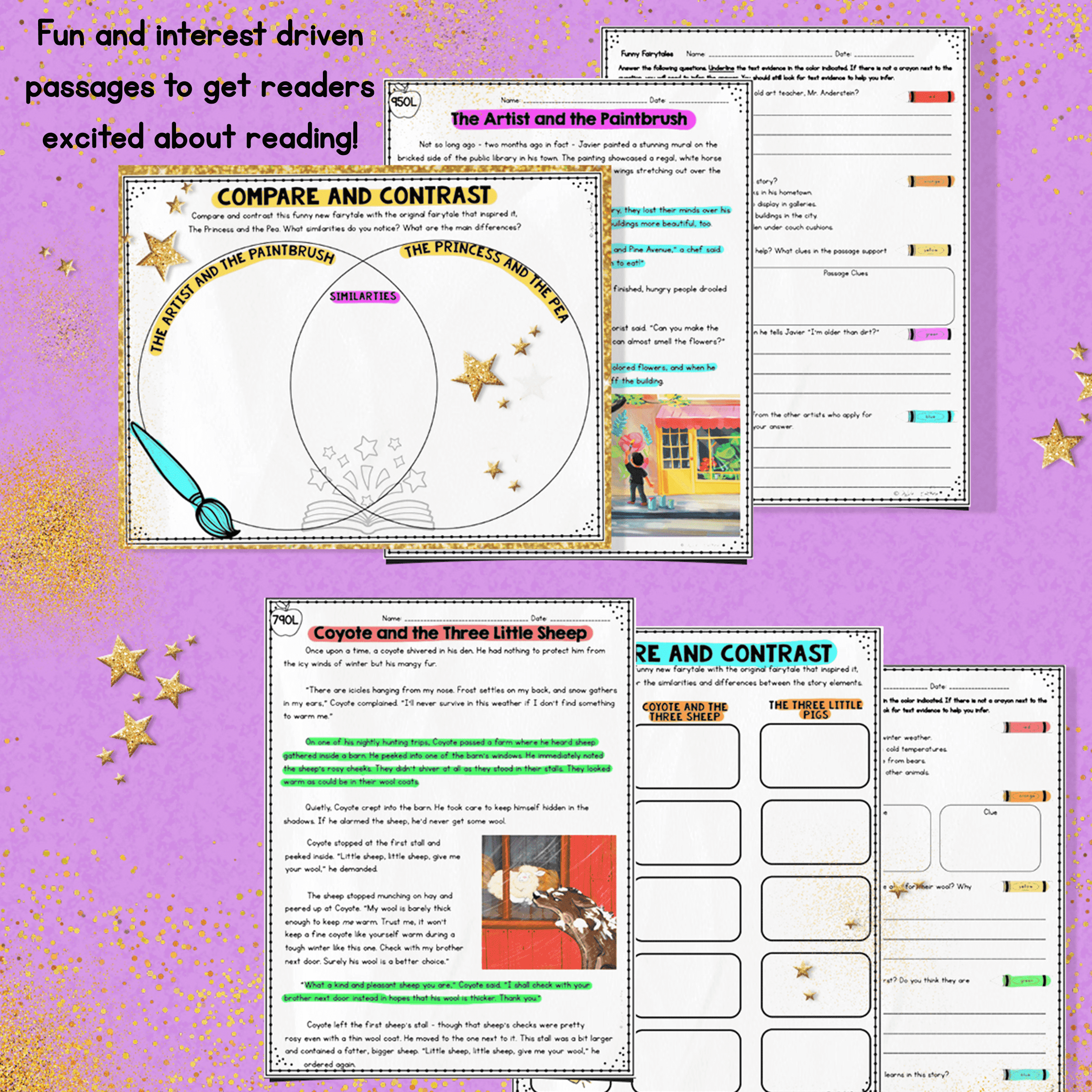 Funny Fairytales Differentiated Reading Comprehension Passages Lexile Leveled - Image 2