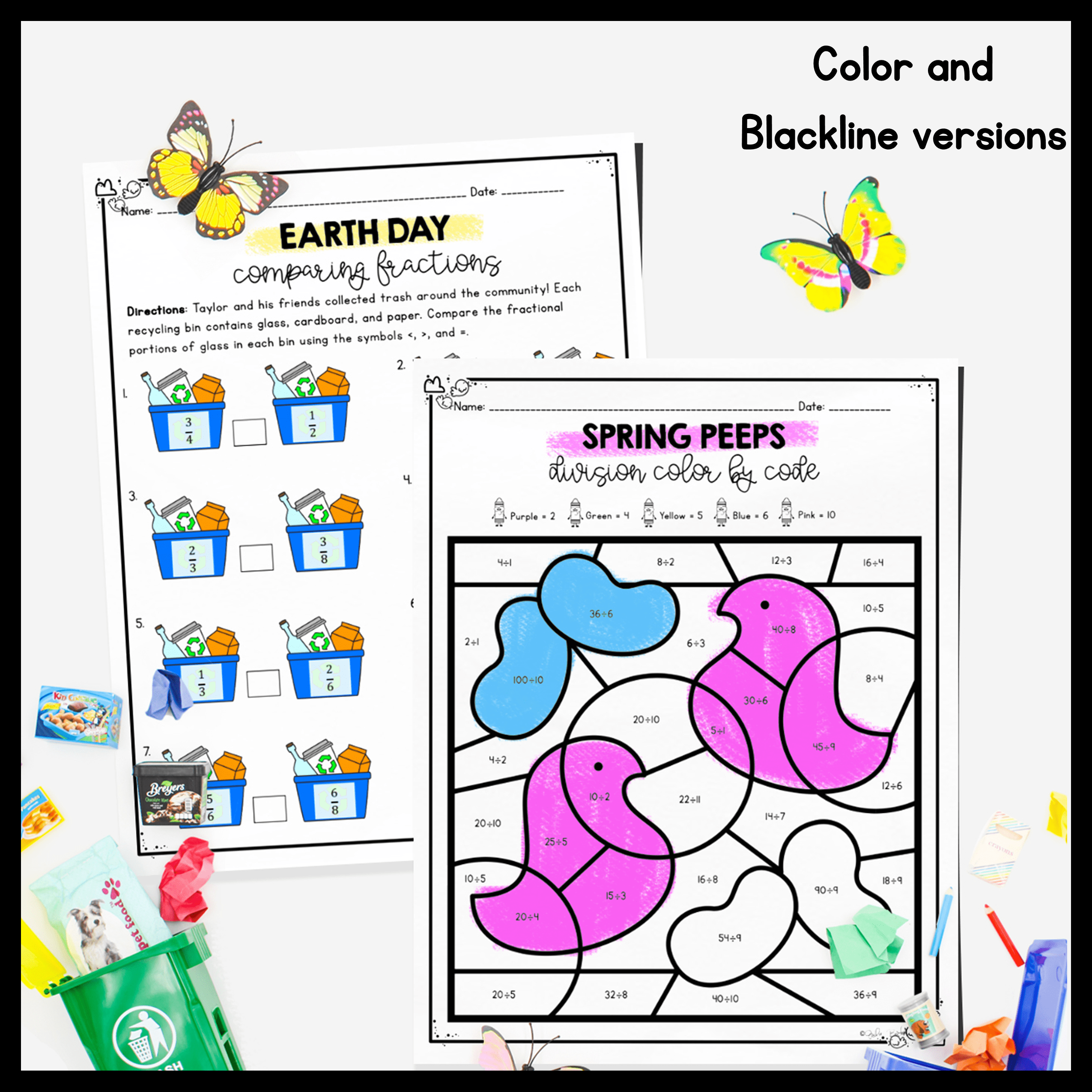 April Themed Math Practice - 3rd Grade - Image 2