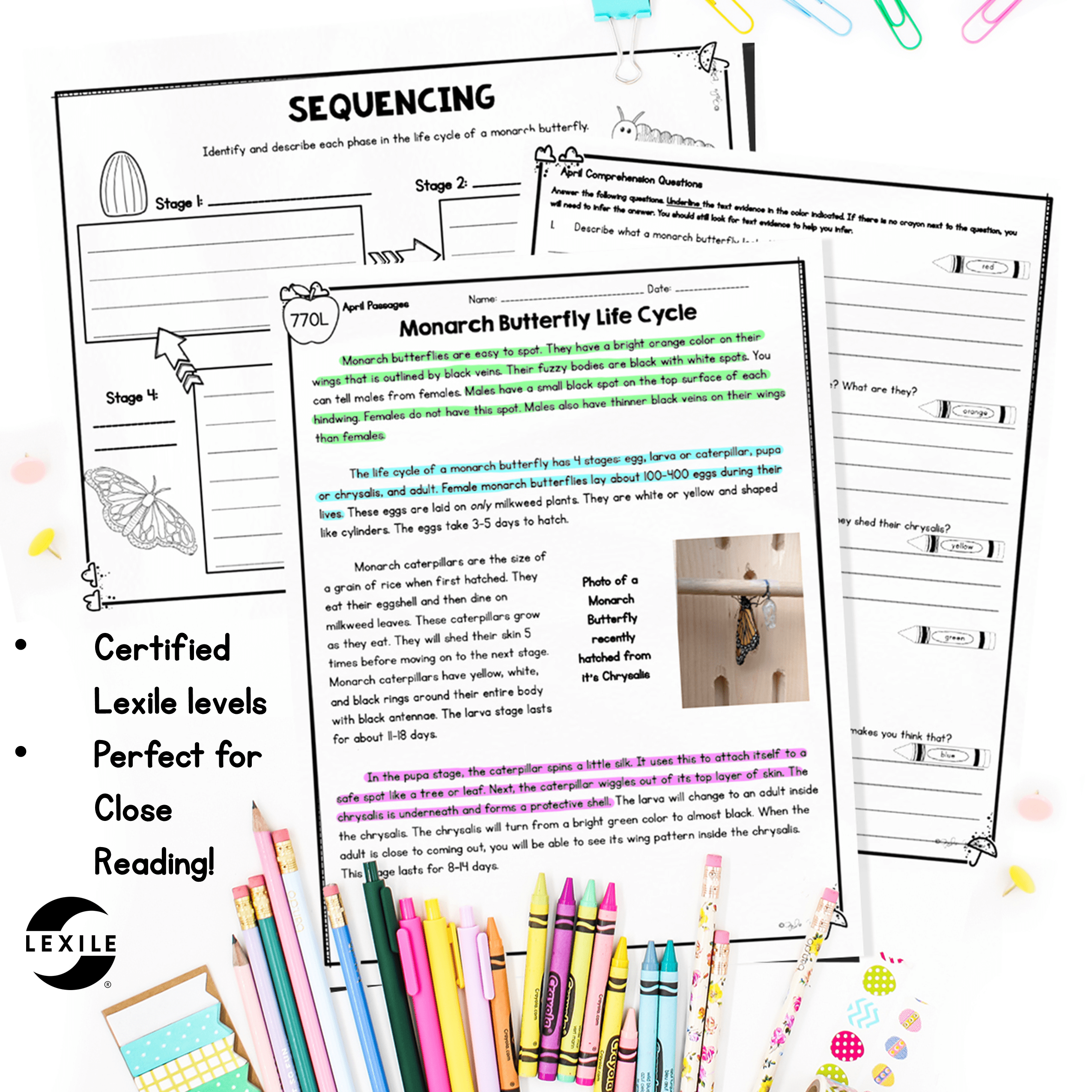 April Lexile Leveled Differentiated Reading Passages - 2nd & 3rd Grade - Image 3