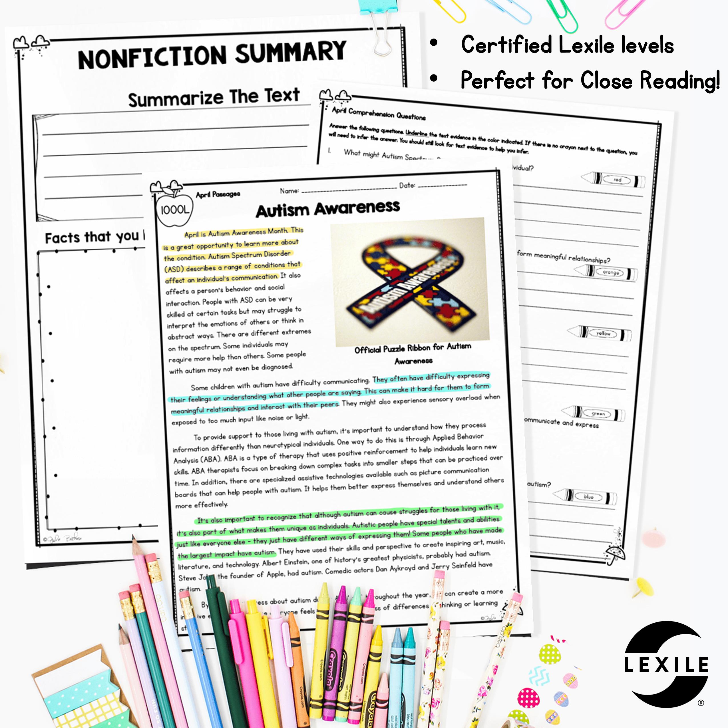April Lexile Leveled Differentiated Reading Passages - 4th & 5th Grade - Image 3