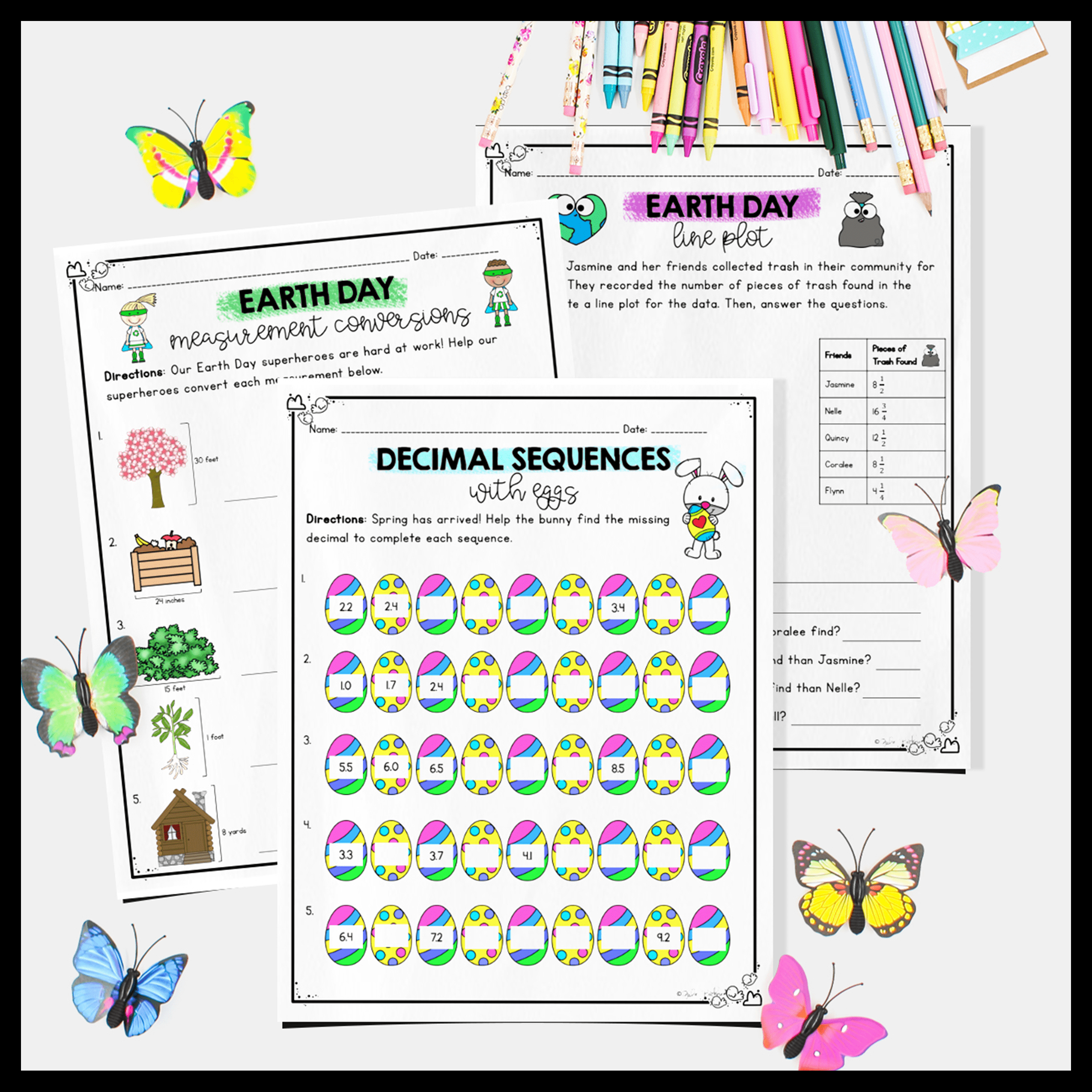 April Themed Math Practice - 4th Grade - Image 4
