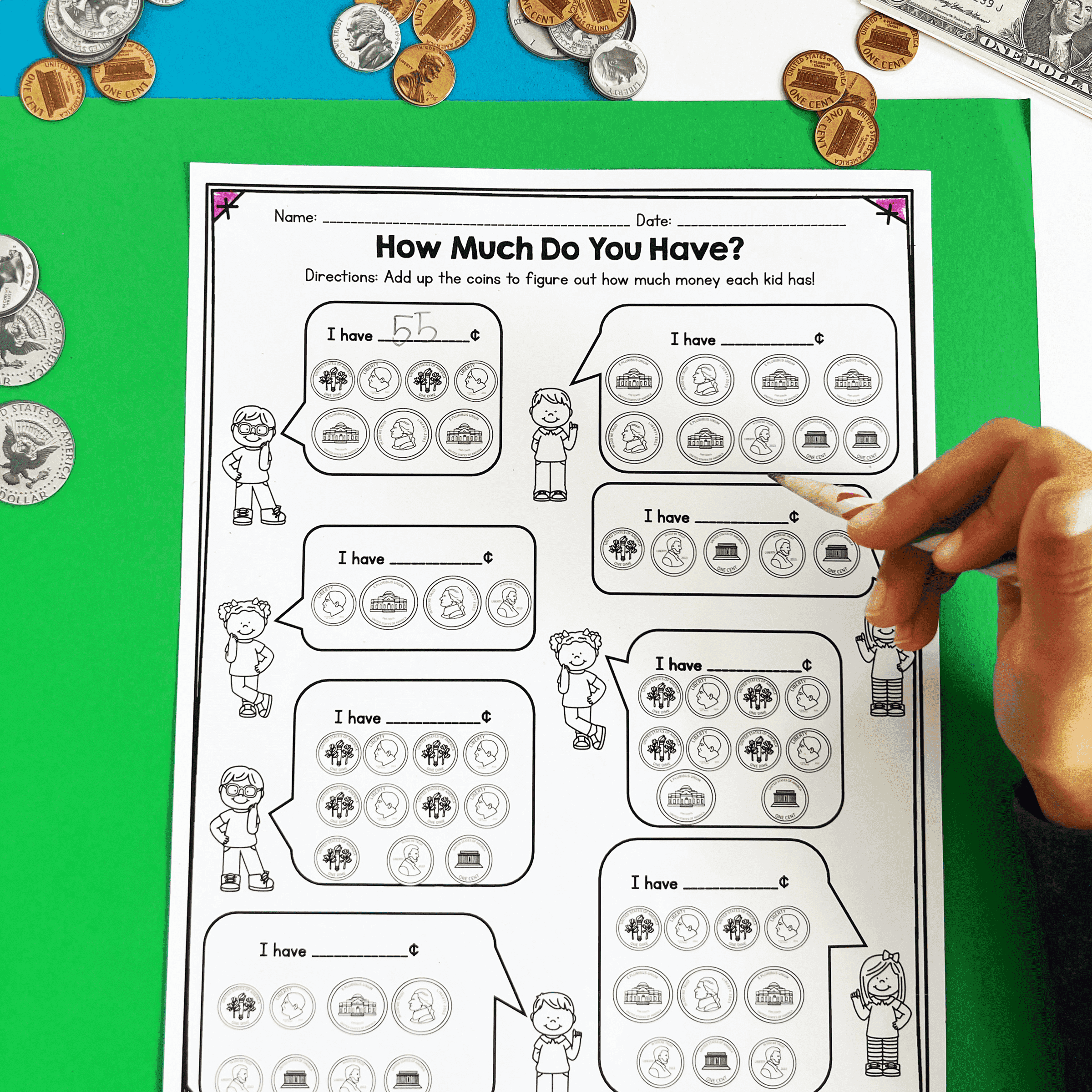 Money Penny Nickels Dimes Quarters 1st Grade Math FL BEST MA.1.M.2.2 MA.1.M.2.3 - Image 5