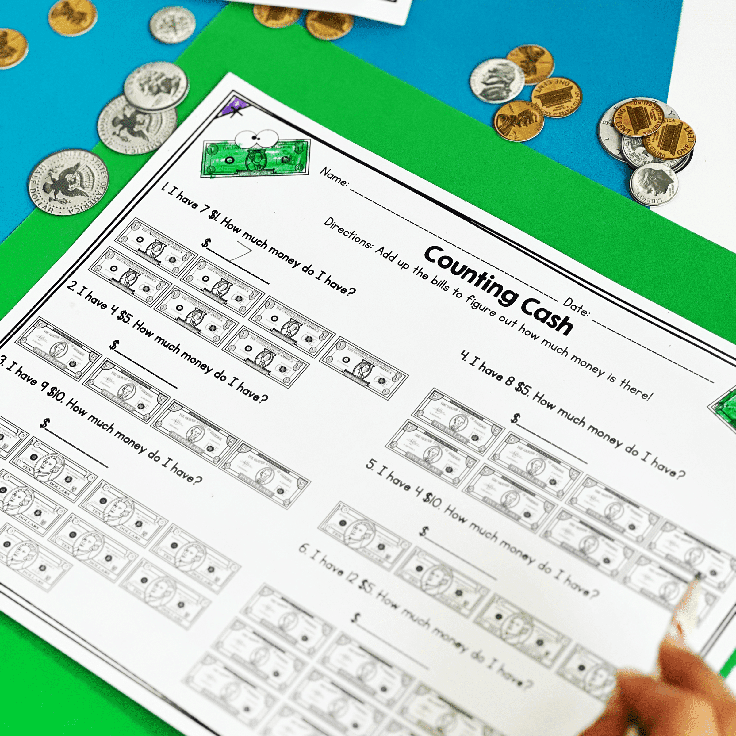 Money Penny Nickels Dimes Quarters 1st Grade Math FL BEST MA.1.M.2.2 MA.1.M.2.3 - Image 6