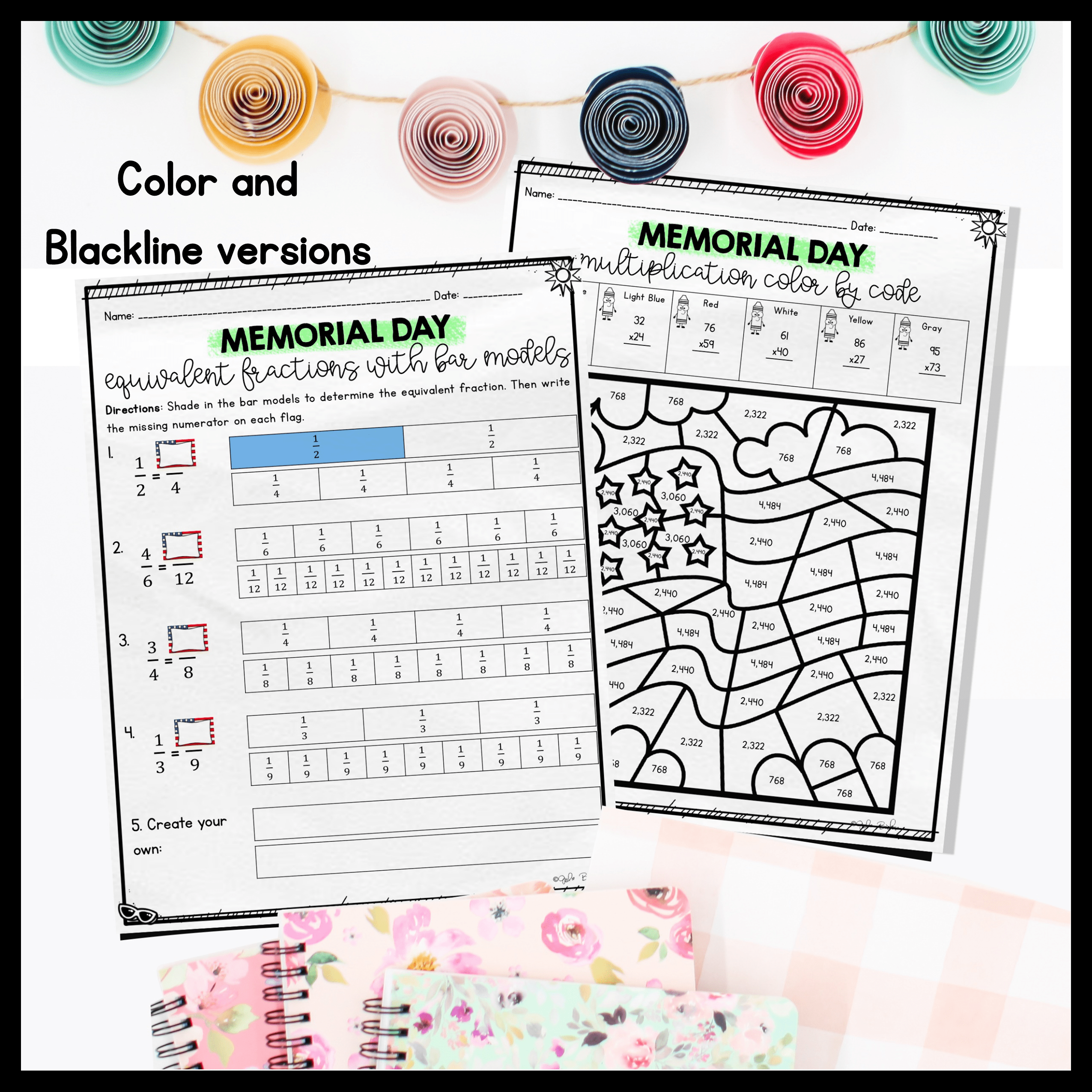 May Themed Math Practice - 4th Grade - Image 2
