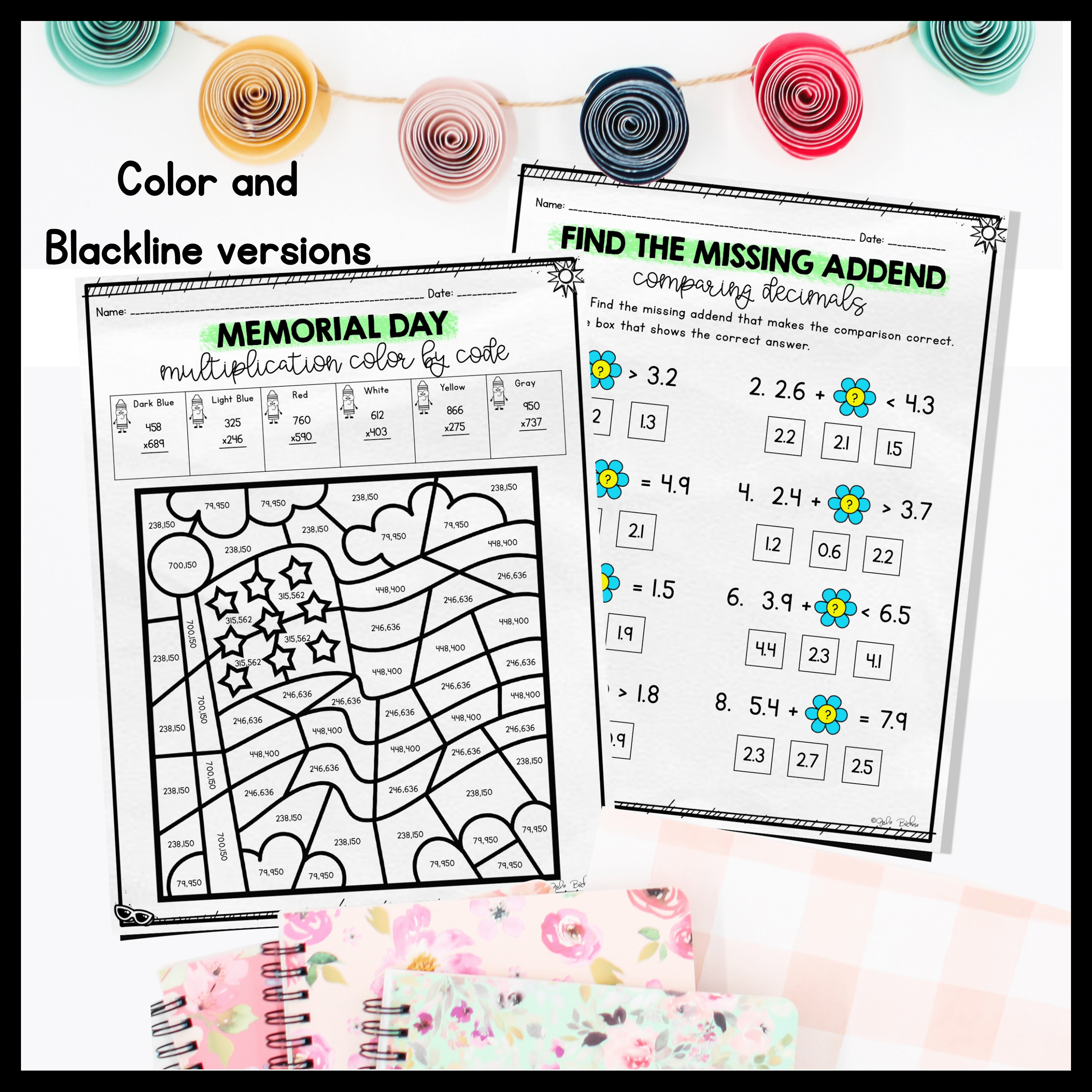May Themed Math Practice - 5th Grade - Image 2