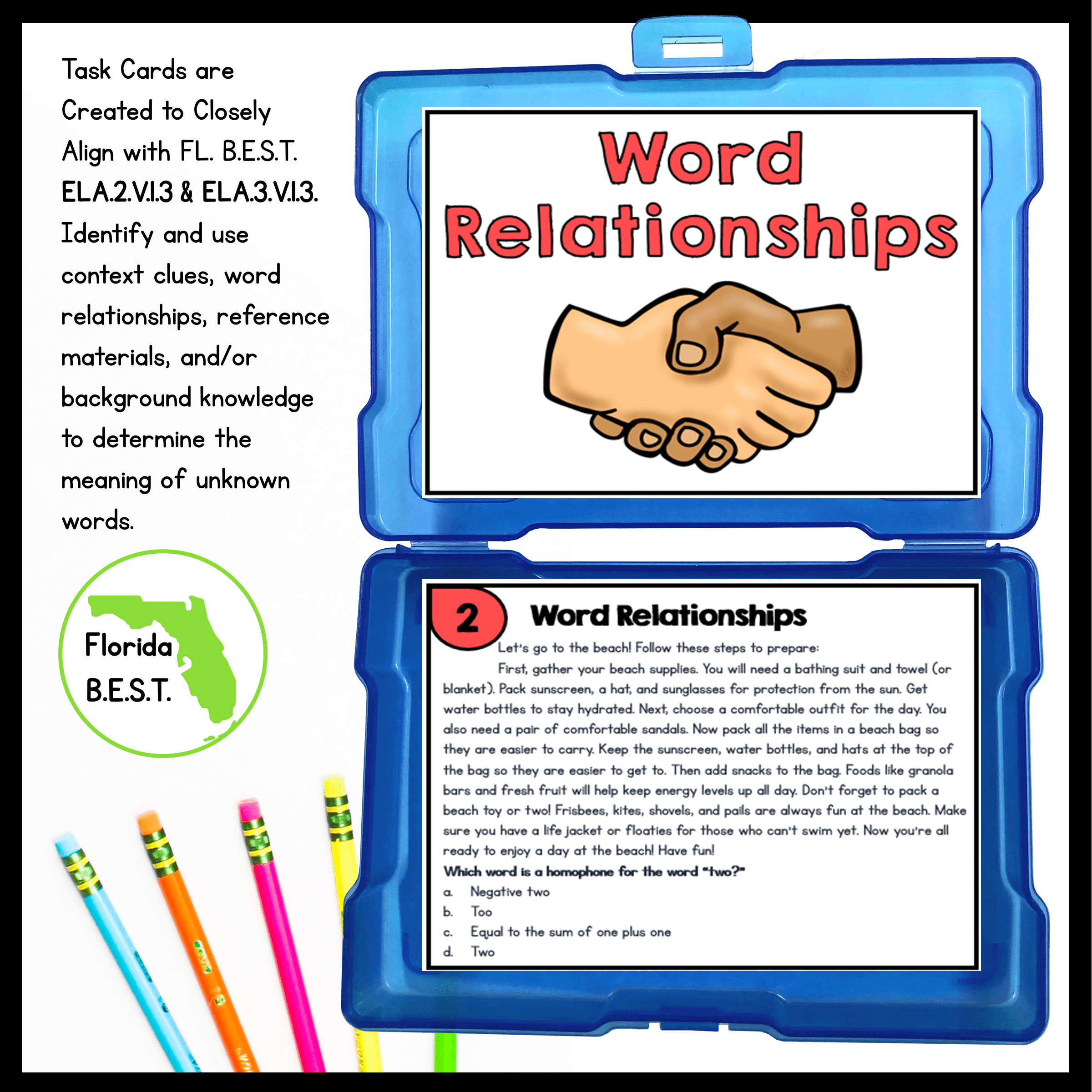 Word Relationships Task Cards - 2nd-3rd Grade - FL BEST ELA.2.V.1.3/3.V.1.3 - Image 2