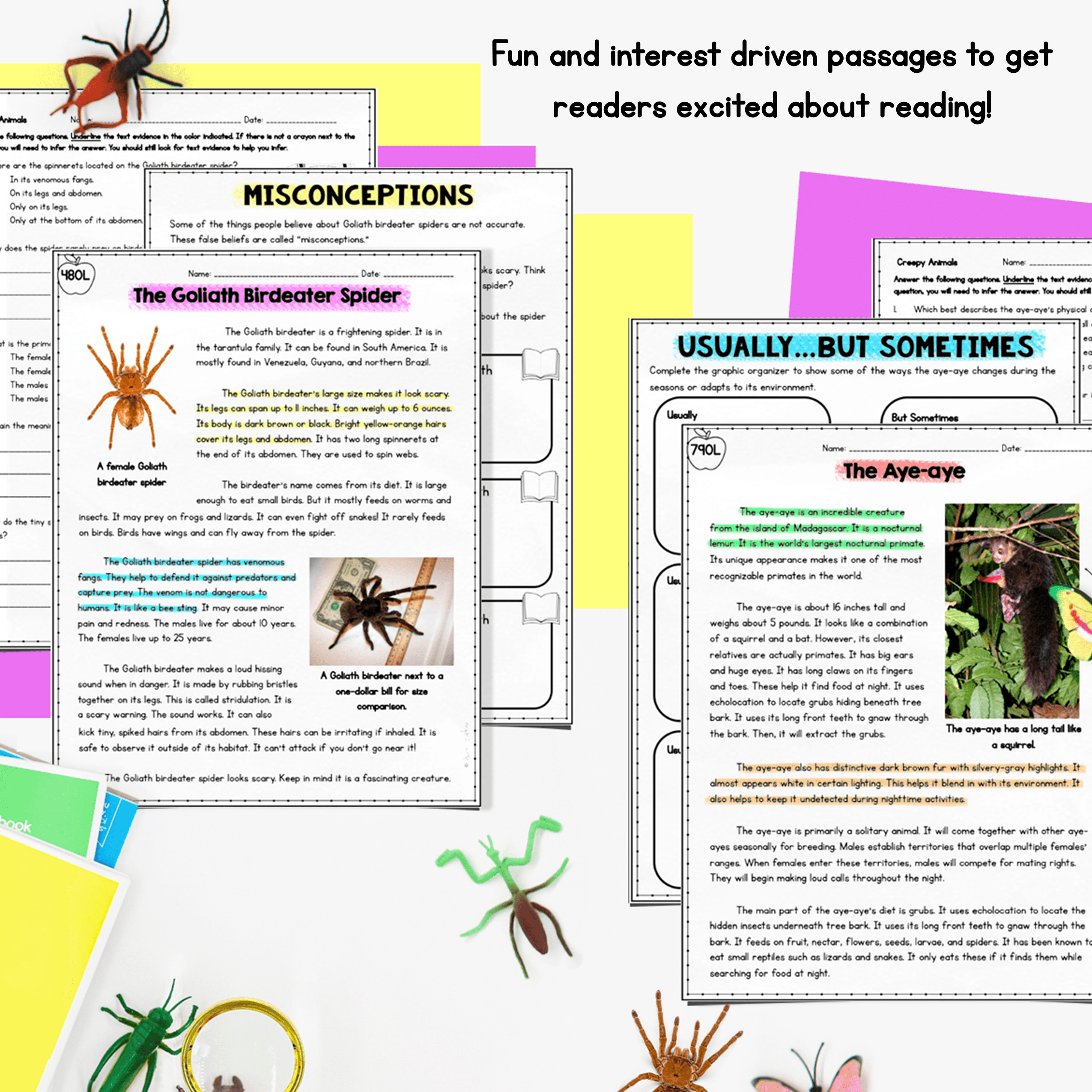 Creepy Animals Differentiated Close Reading Comprehension Passages Lexile Levels - Image 2