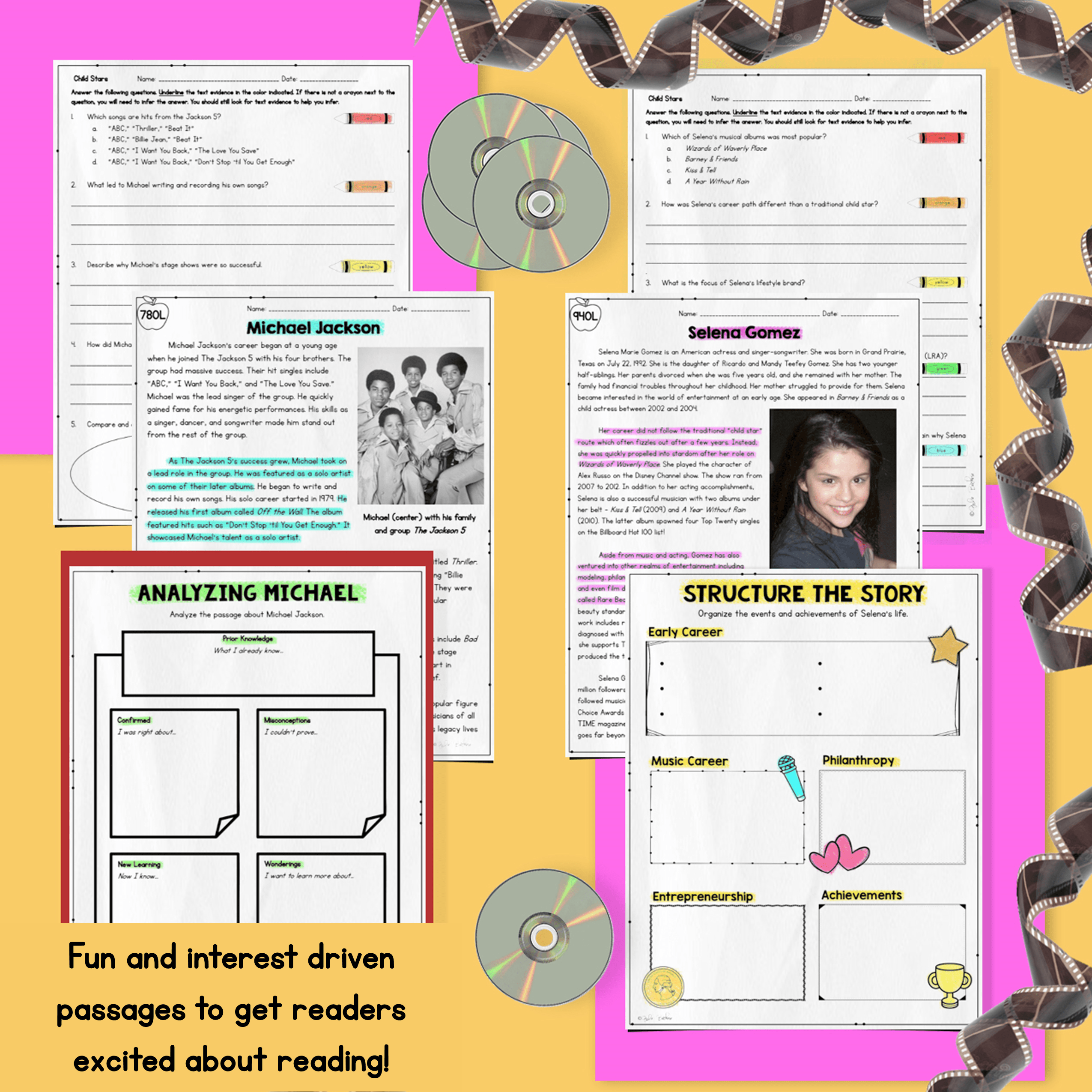 Child Stars Differentiated Reading Comprehension Passages Question Lexile Levels - Image 2