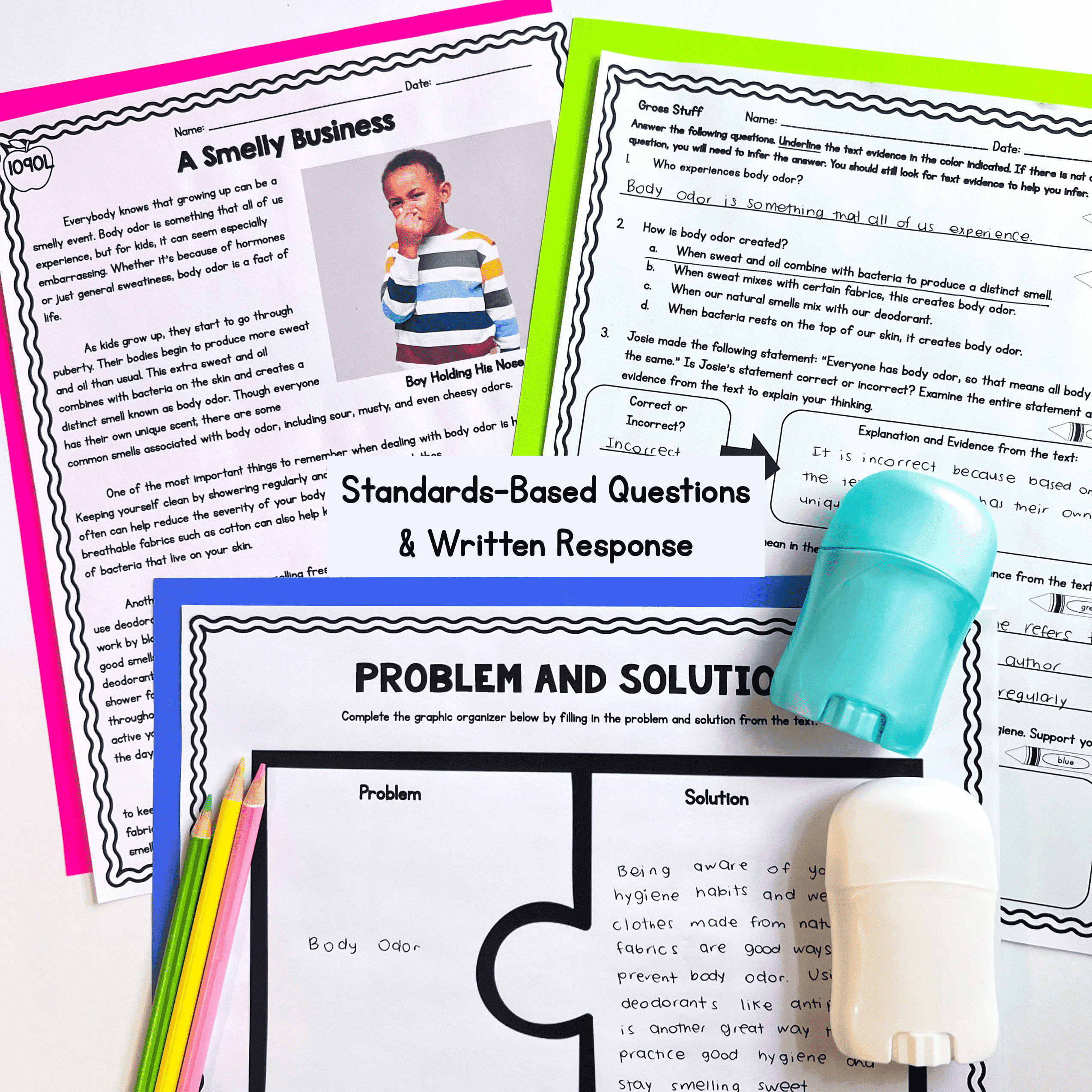 Gross Stuff Differentiated Reading Comprehension Passages, Questions, Worksheets - Image 4
