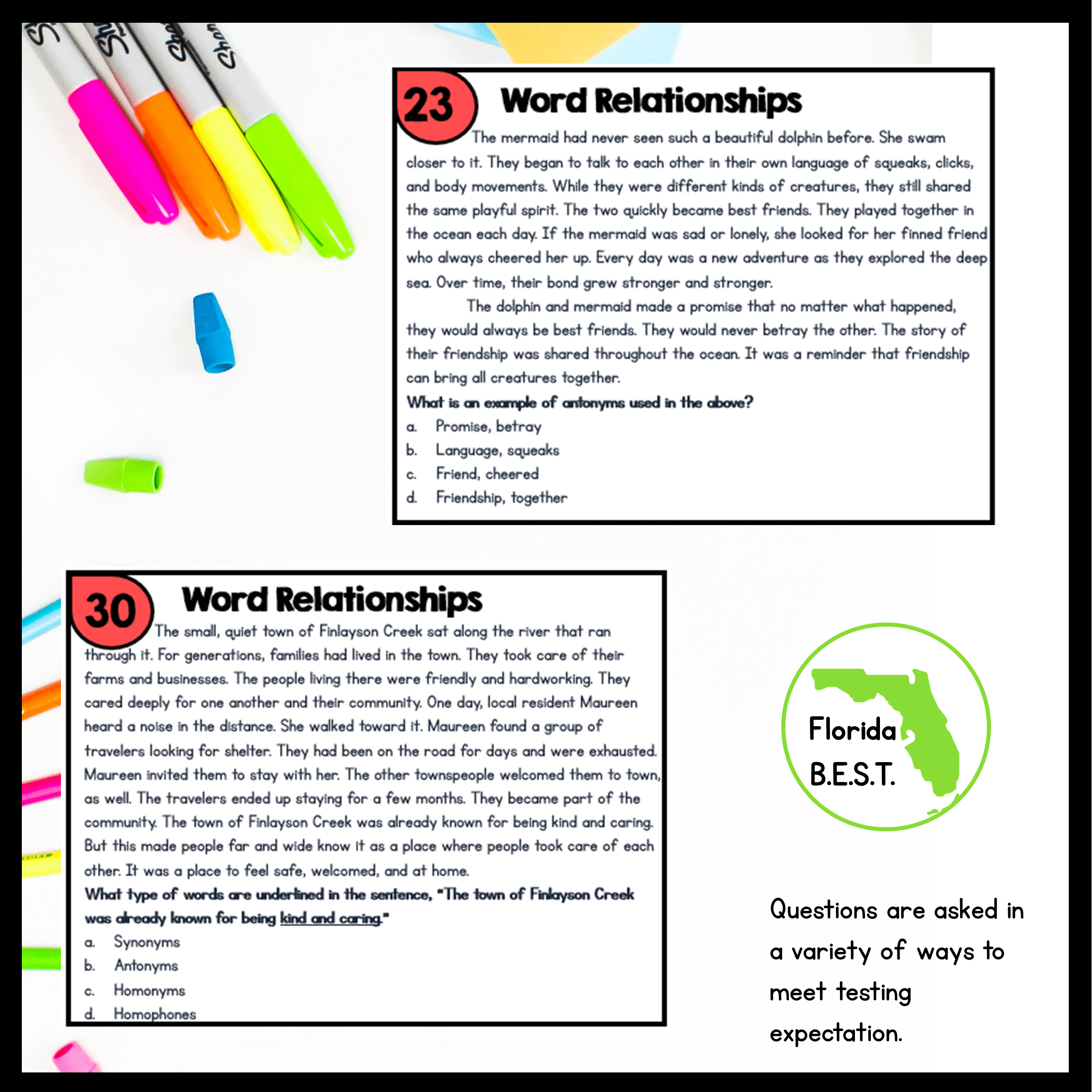 Word Relationships Task Cards - 2nd-3rd Grade - FL BEST ELA.2.V.1.3/3.V.1.3 - Image 4