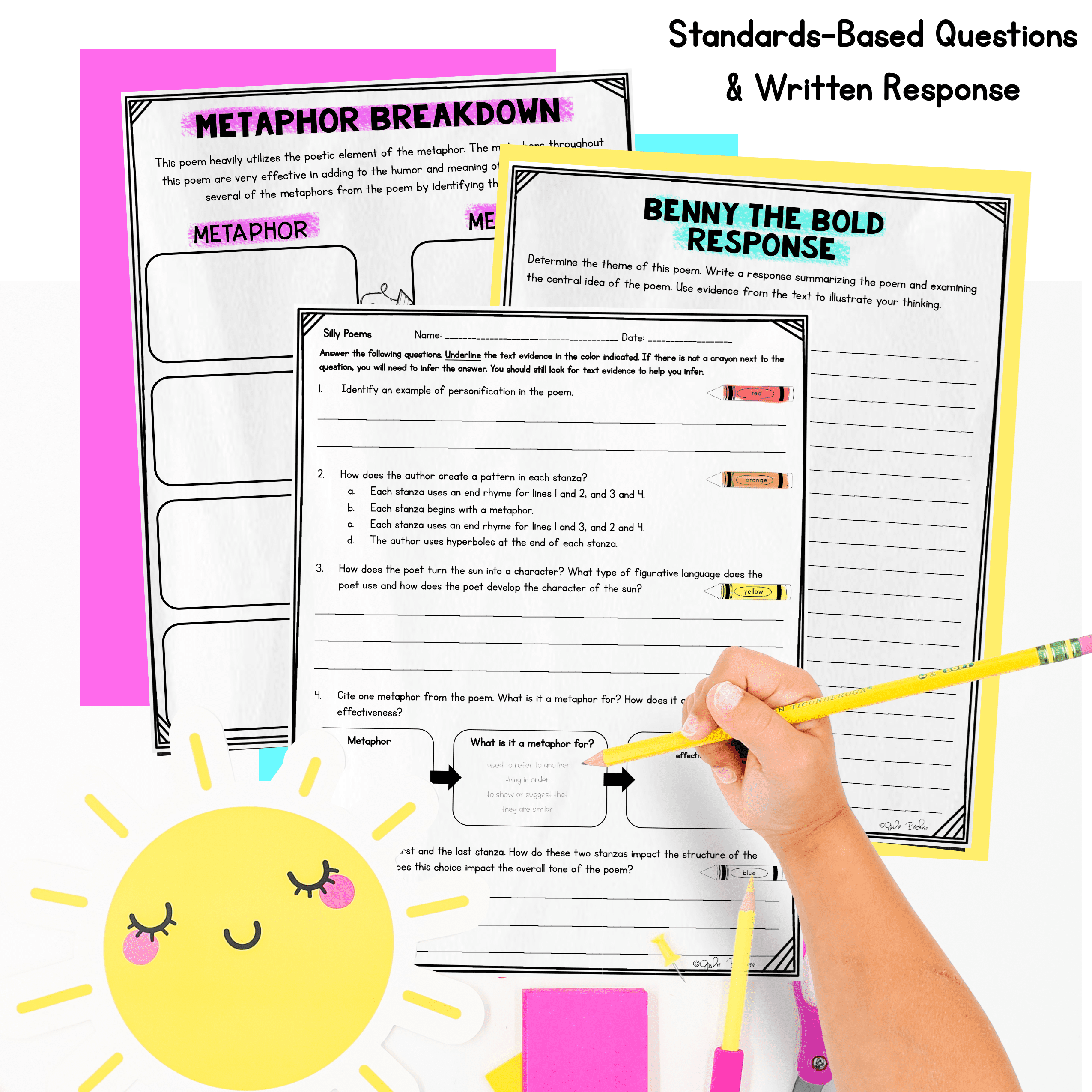 Silly Poems Reading Comprehension Poetry Passages & Questions Worksheet Practice - Image 4