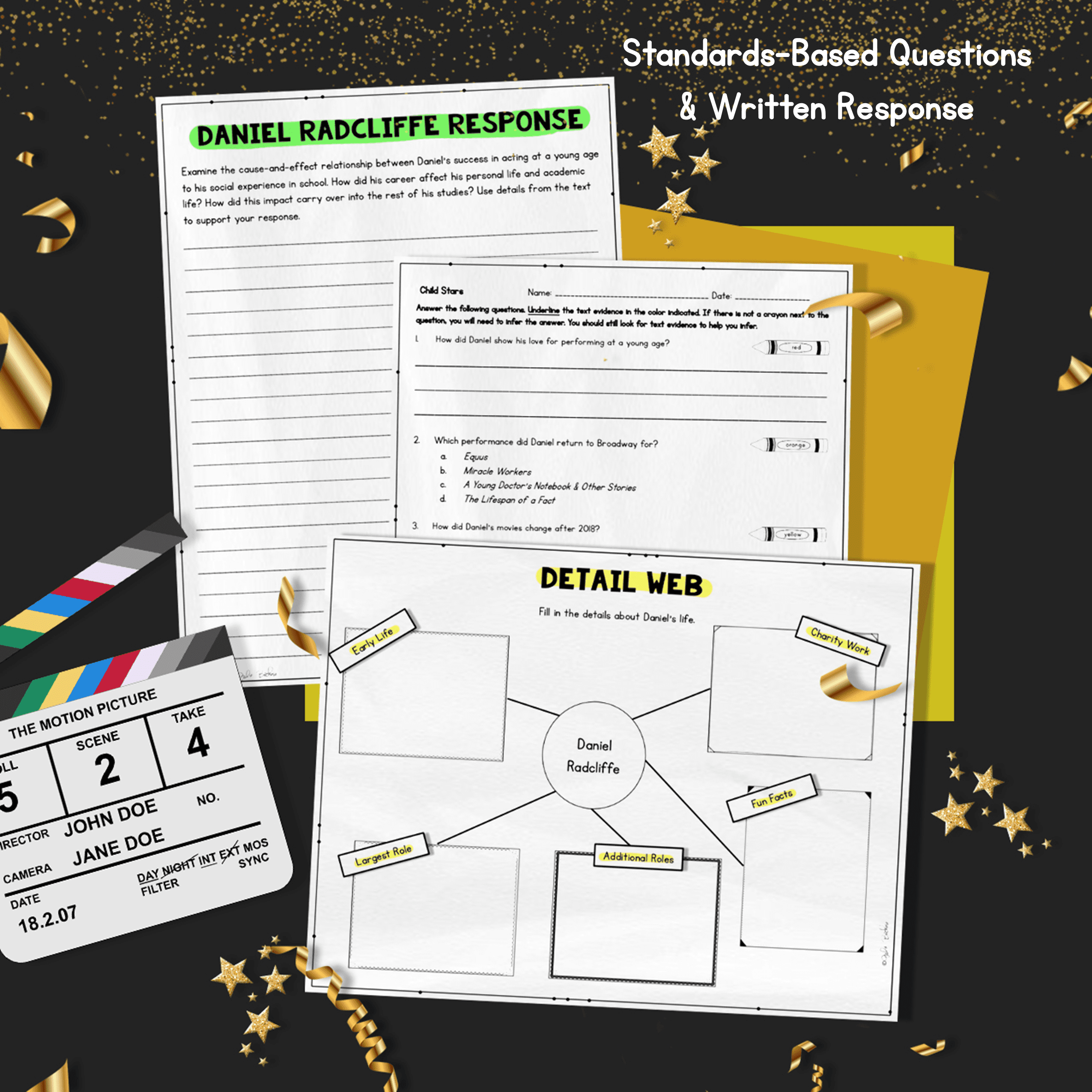 Child Stars Differentiated Reading Comprehension Passages Question Lexile Levels - Image 4